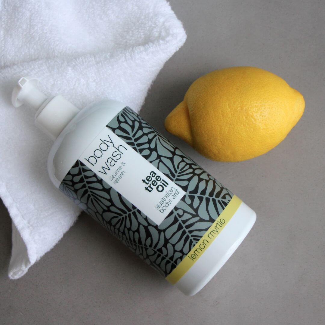 4 za cenu 3 Tea Tree Body Wash 500 ml Lemon Myrtle — výhodná nabídka - Balení 4 Tělových mycích prostředků (500 ml): Tea Tree Oil Lemon Myrtle