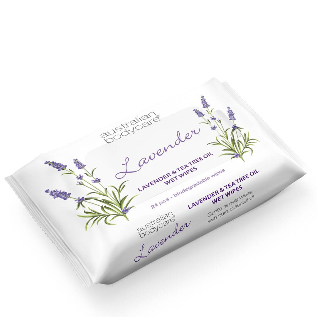 Vlhčené ubrousky s levandulou & Tea Tree olejem (24 kusy) - Na čištění a hydrataci obličeje a těla