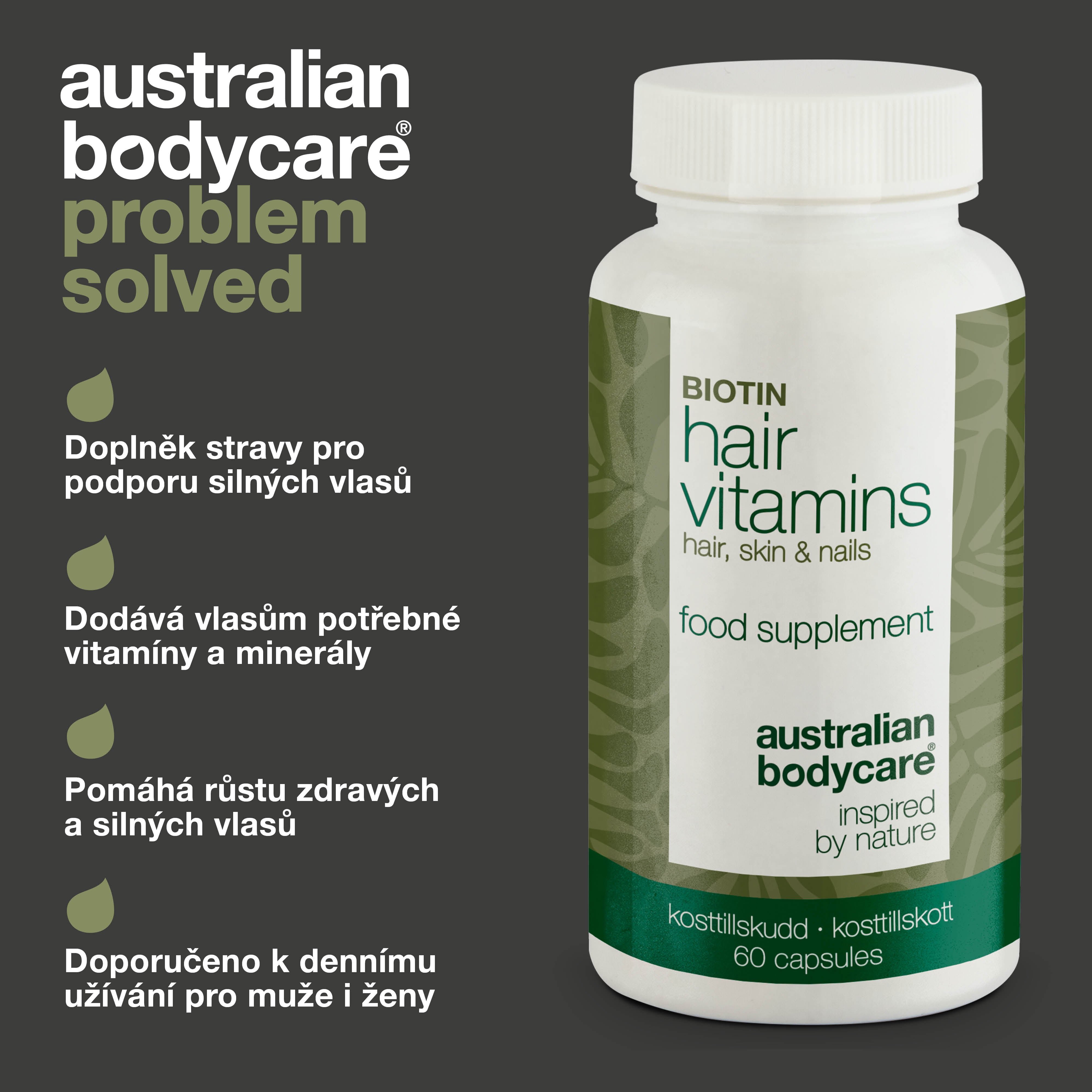 Vitamíny na vlasy s biotinem — Udržují zdravé vlasy a mohou být použity při vypadávání vlasů