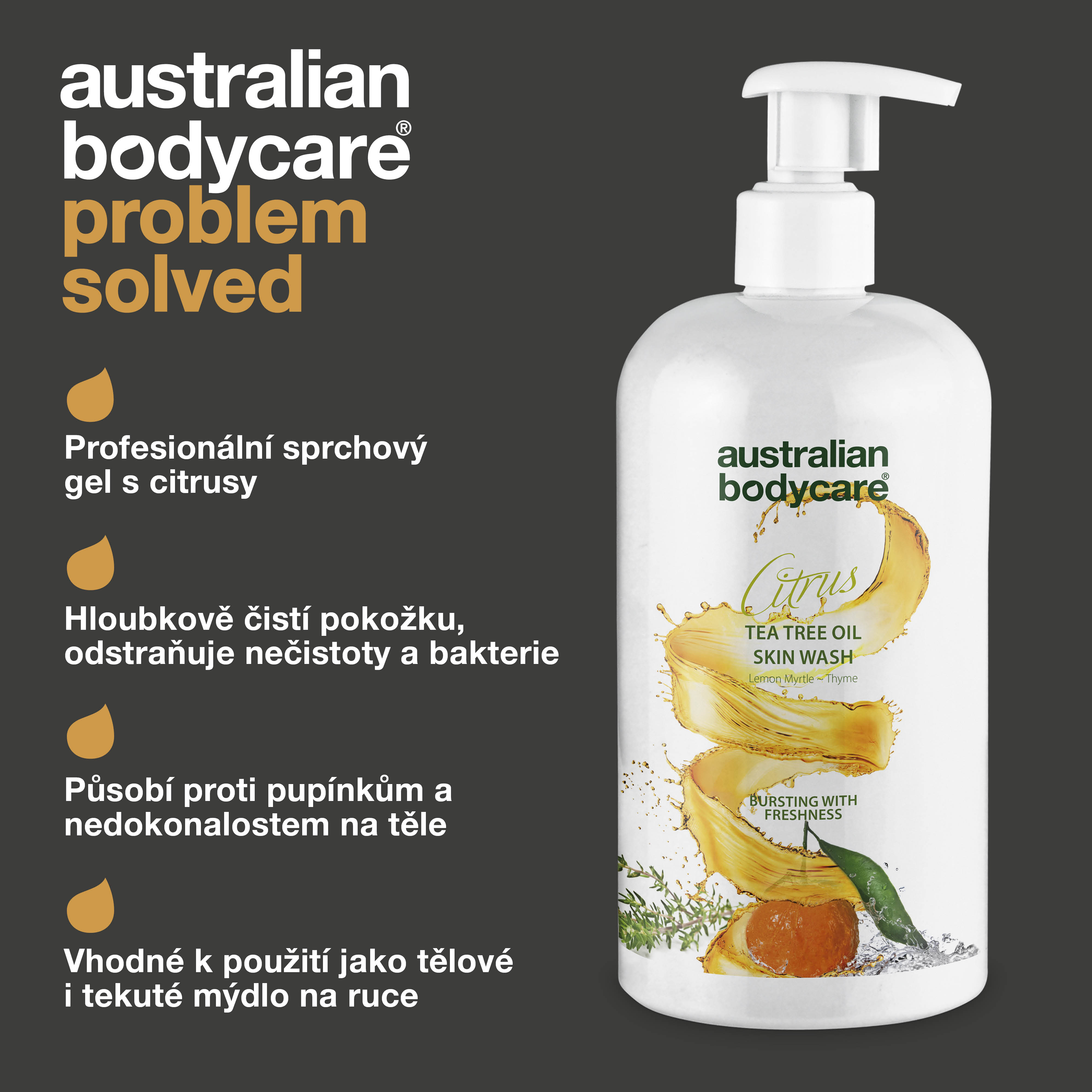 Professional Citrus Skin Cleanser: Profesjonalny płyn do mycia ciała z olejkiem z drzewa herbacianego i cytrusami do codziennego użytku