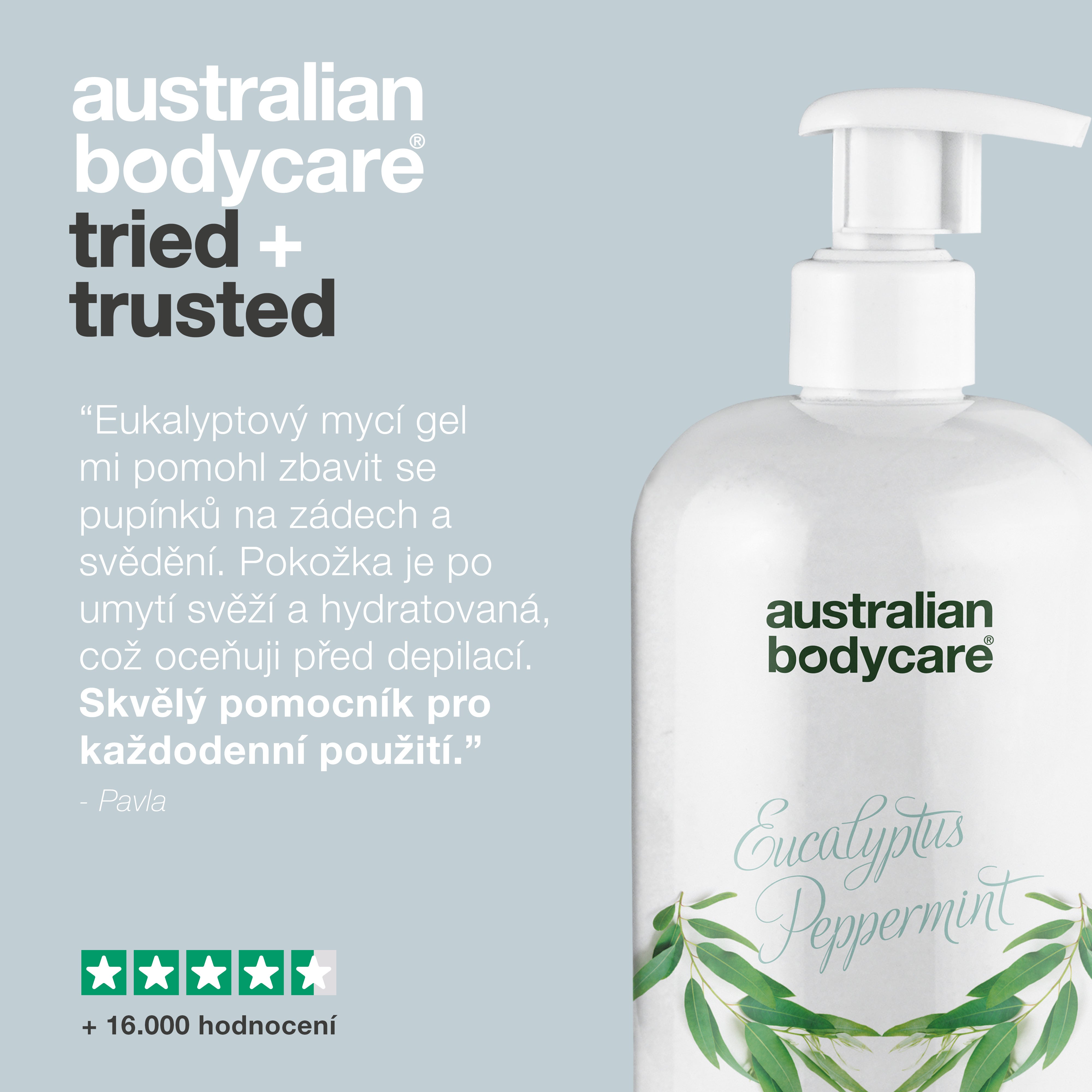 Professional Eucalyptus Skin Wash — Żel pod prysznic do użytku profesjonalnego, z naturalnym drzewem herbacianym i australijskim olejkiem eukaliptusowym