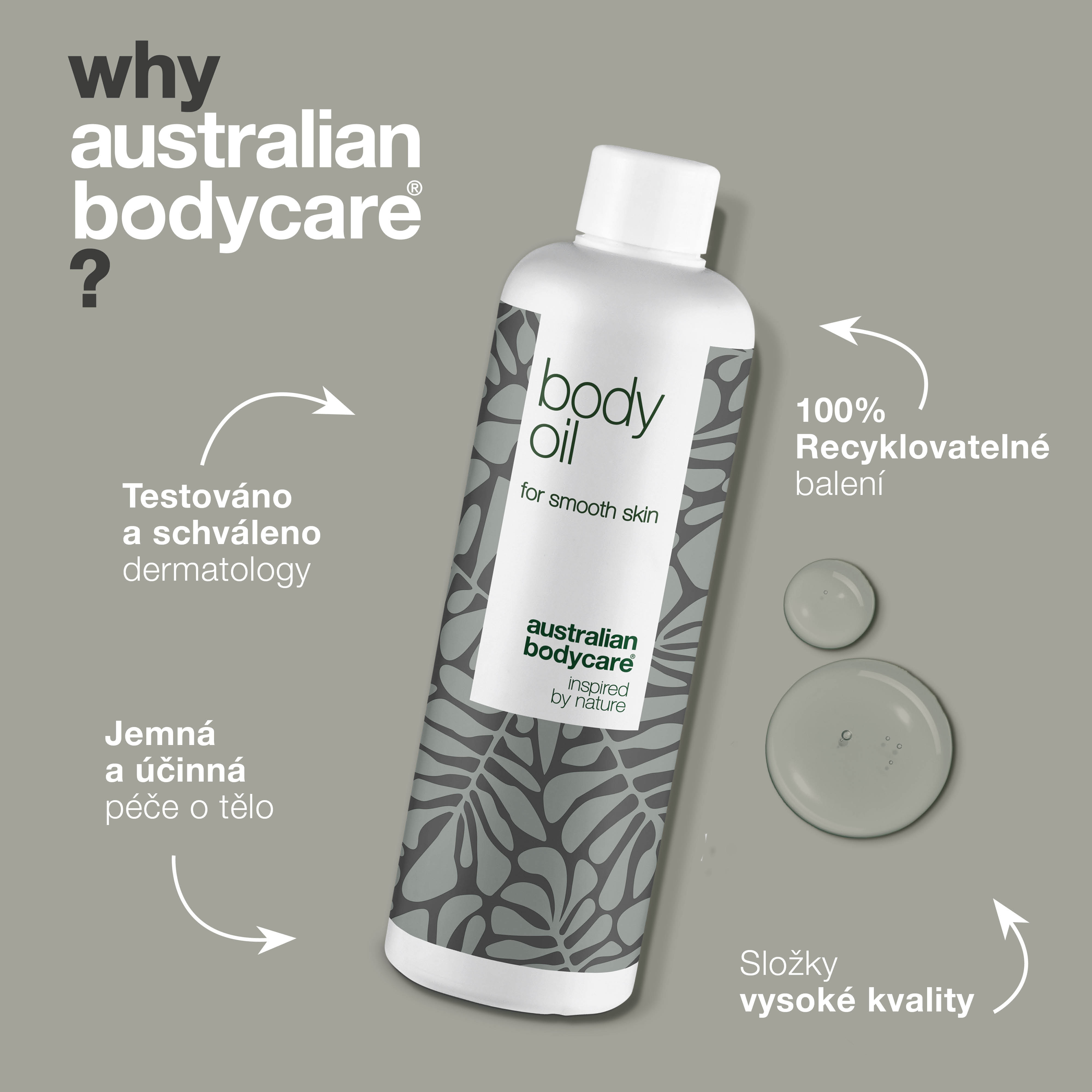 Body Oil – Snižuje strie, jizvy a pigmentové skvrny — Body Oil snižuje strie, jizvy a pigmentové skvrny. Obsahuje mandlový olej, skvalan a vitamín E pro hydratovanou a jemnou pokožku.