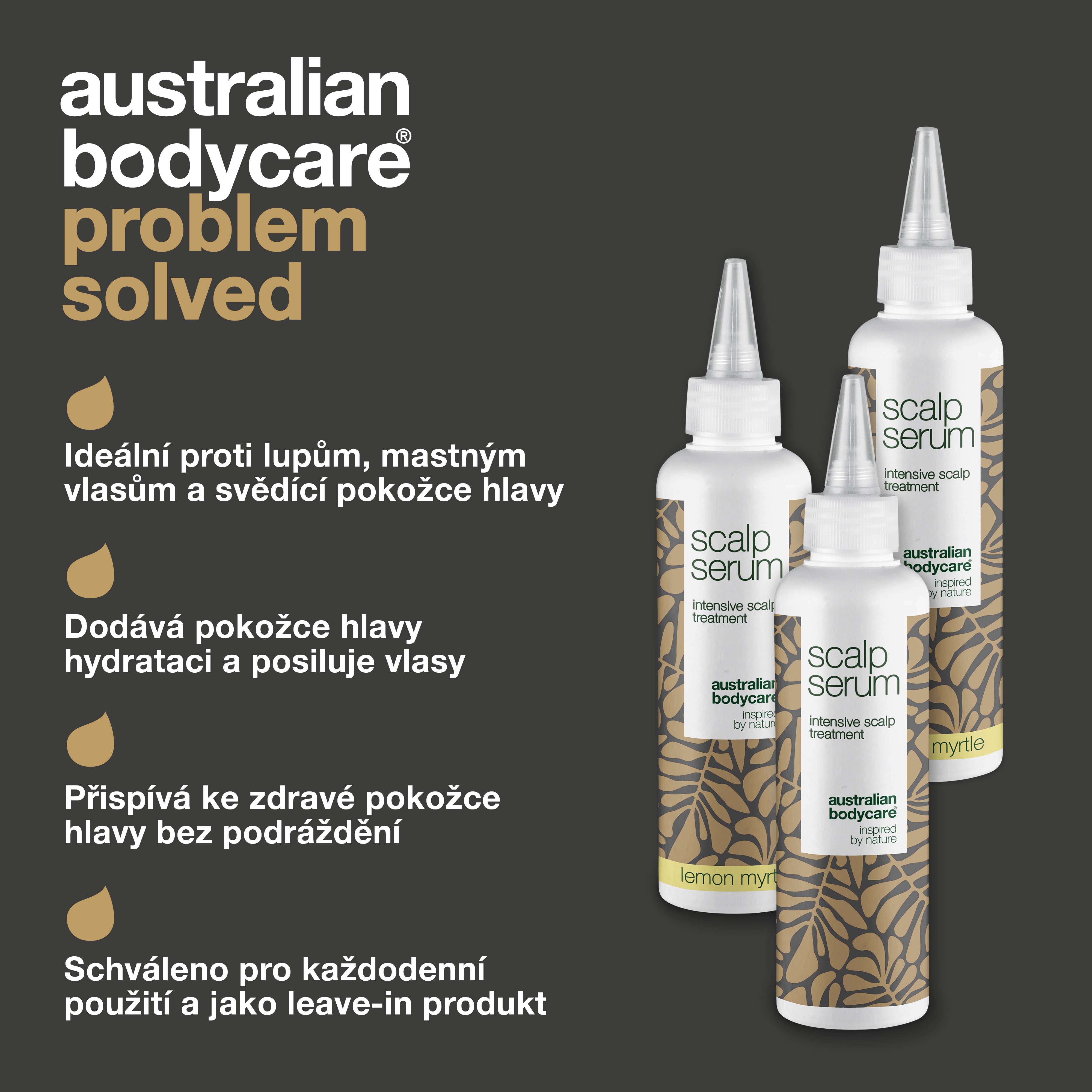 3 za 2 Vlasové sérum 150 ml — Balíček 3 vlasových sér (150 ml): Tea Tree Oil a Lemon Myrtle