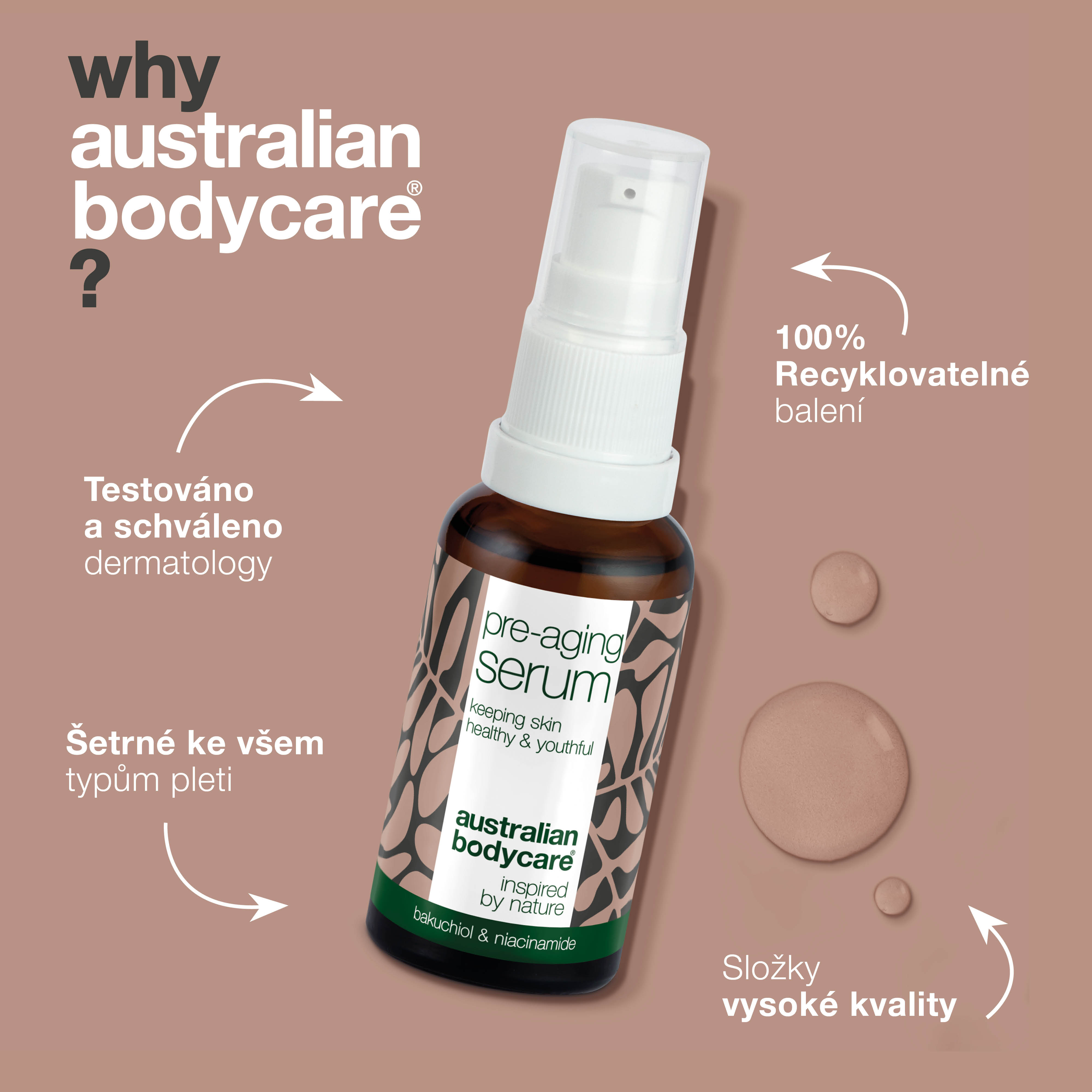 Przedstarzeniowe serum do twarzy zapobiegające drobnym liniom i zmarszczkom — Serum do twarzy z kwasem hialuronowym, peptydami i kofeiną zapobiegające oznakom starzenia