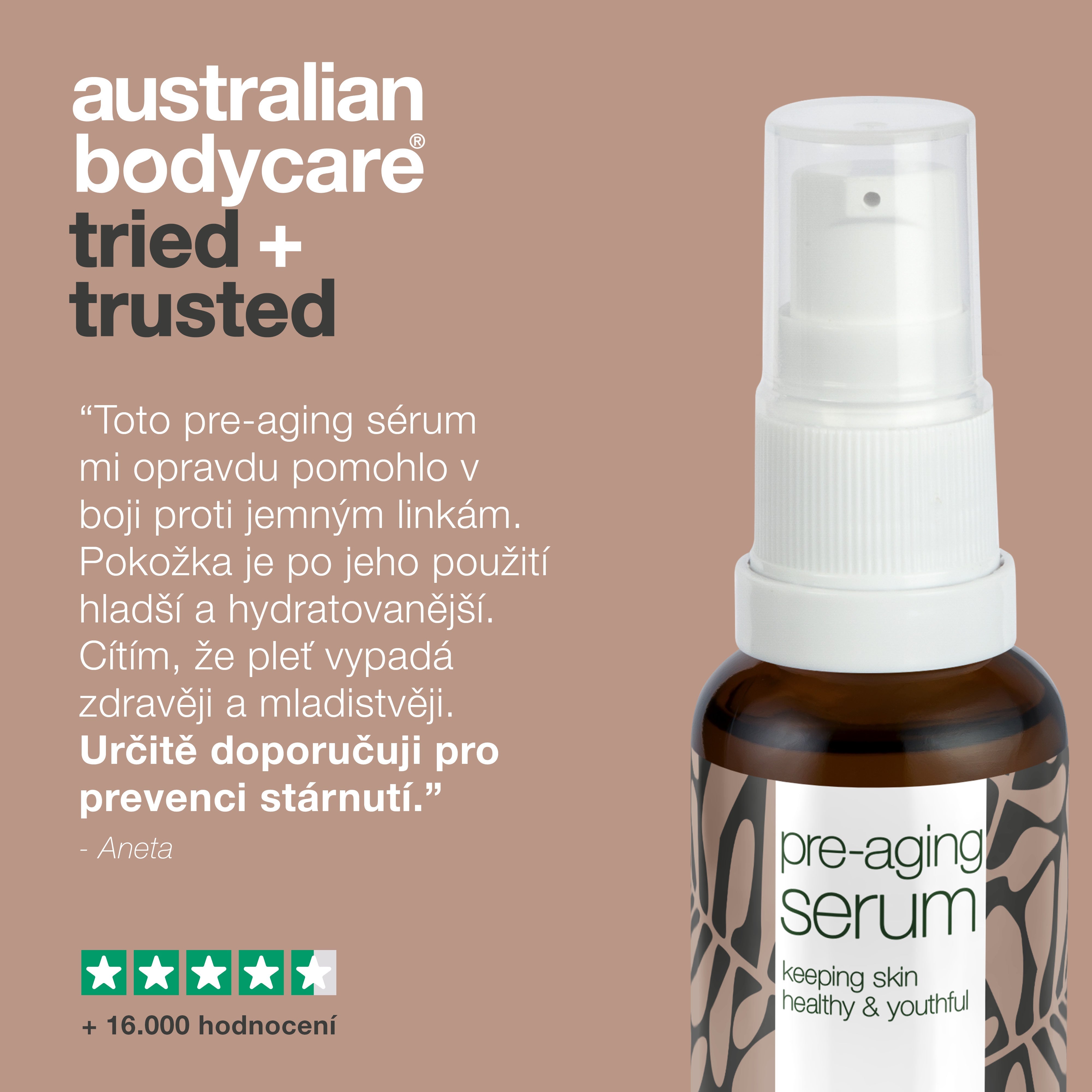 Przedstarzeniowe serum do twarzy zapobiegające drobnym liniom i zmarszczkom — Serum do twarzy z kwasem hialuronowym, peptydami i kofeiną zapobiegające oznakom starzenia