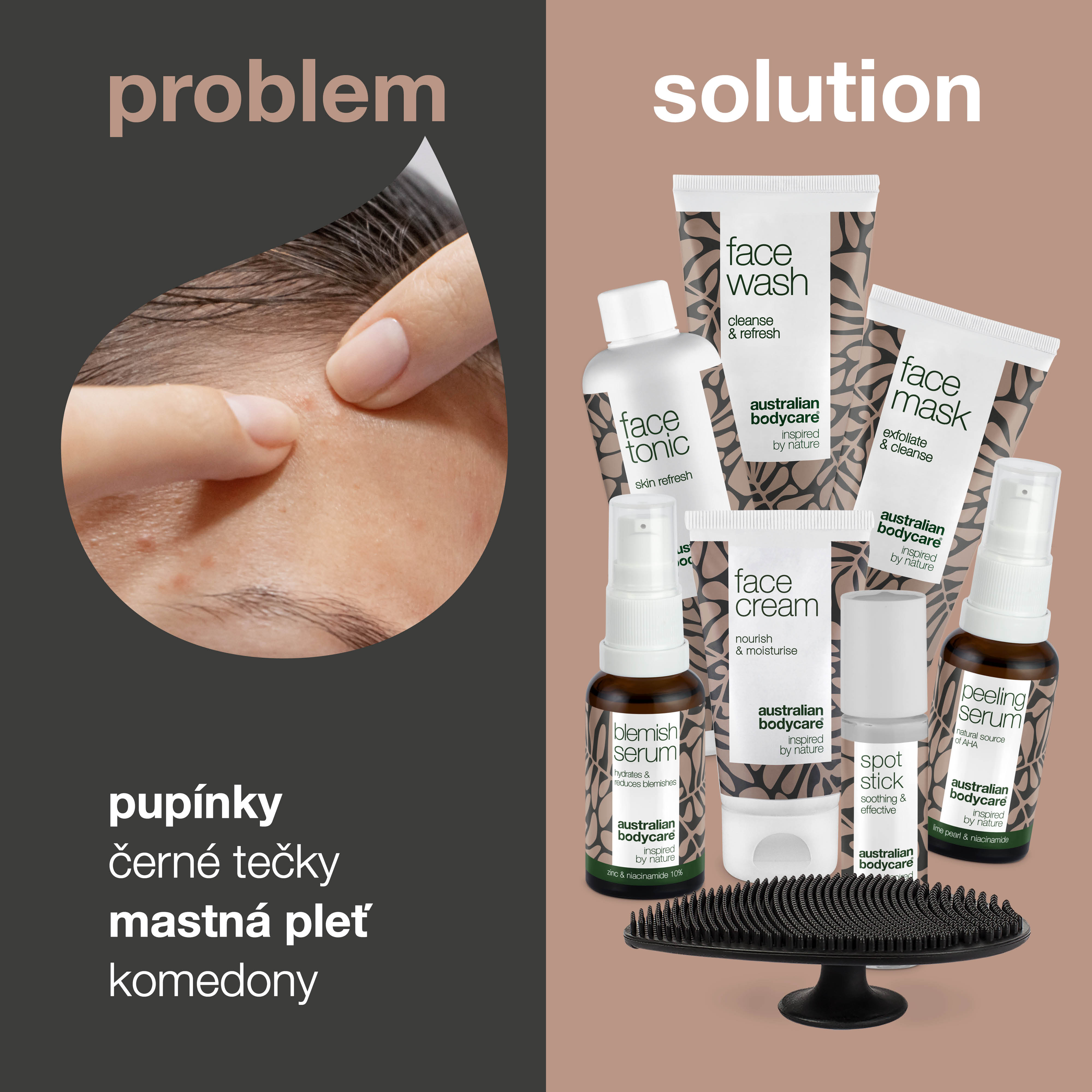 Kompletny zestaw pielęgnacyjny na wypryski i zatkaną skórę - 8 produktów do skóry tłustej, zaskórników, zaskórników i wyprysków