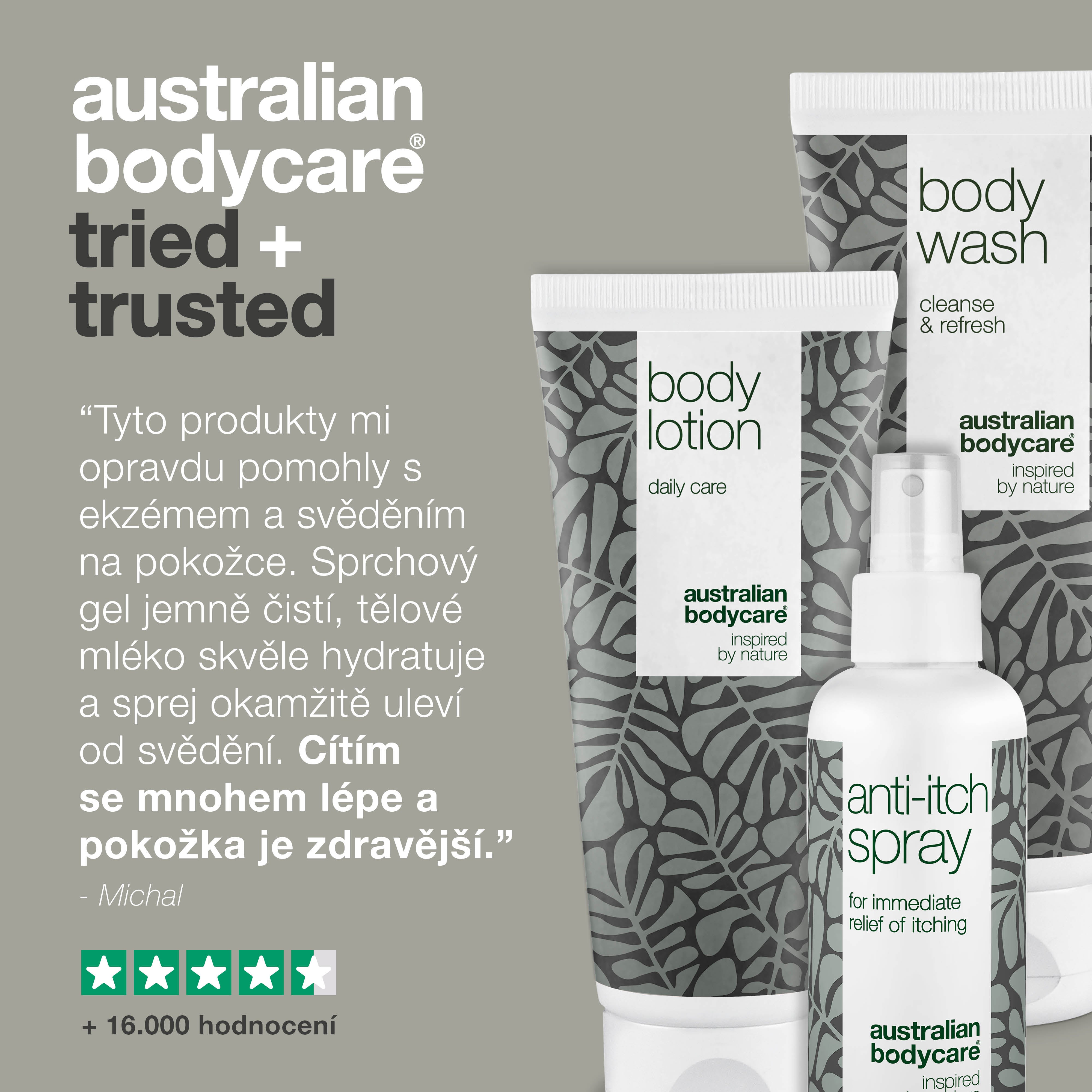 Produkty proti svědění těla — 3 přípravky proti svědění pro péči o ekzémy, plísně a svrab