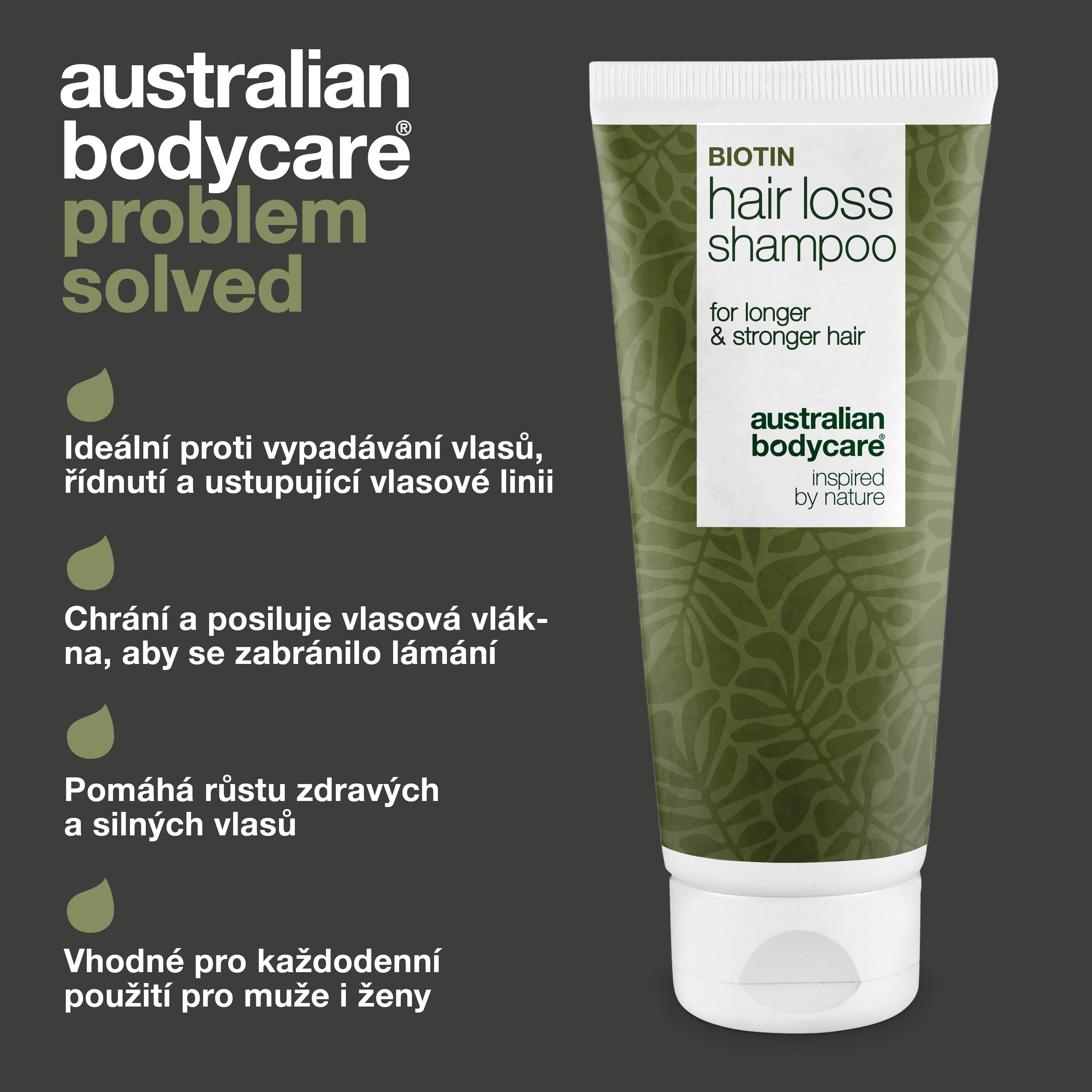 Šampon redukuje vypadávání a řídnutí vlasů —  Šampon redukuje vypadávání vlasů a posiluje je díky biotinu, kofeinu a Capilia Longa, které revitalizují pokožku hlavy a stimulují kořínky.