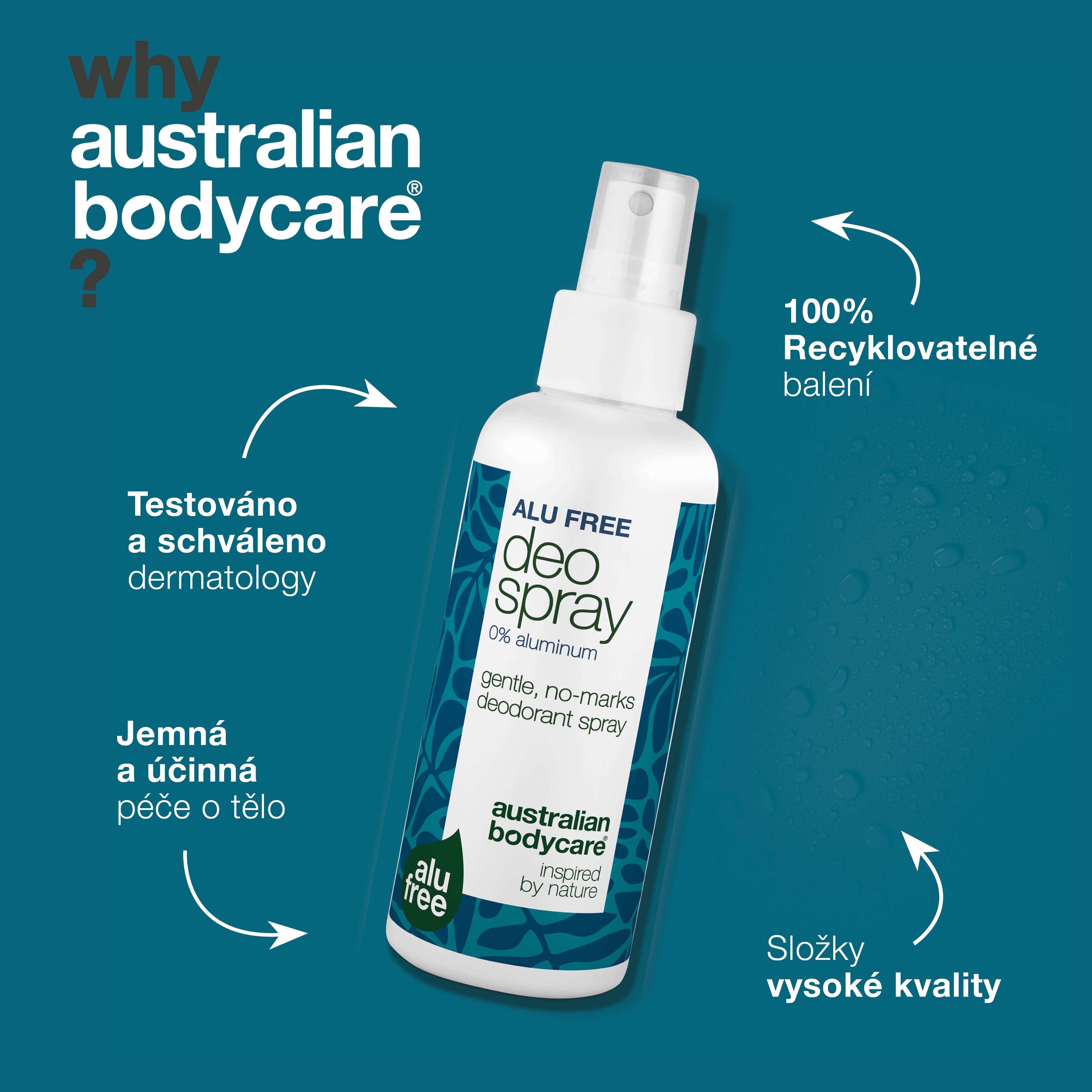 Dezodorant w sprayu bez aluminium – Naturalna świeżość – Skuteczny dezodorant bez aluminium z naturalnymi składnikami. Zwalcza nieprzyjemne zapachy, szybko schnie i zapewnia świeżość przez cały dzień. Delikatny dla skóry.
