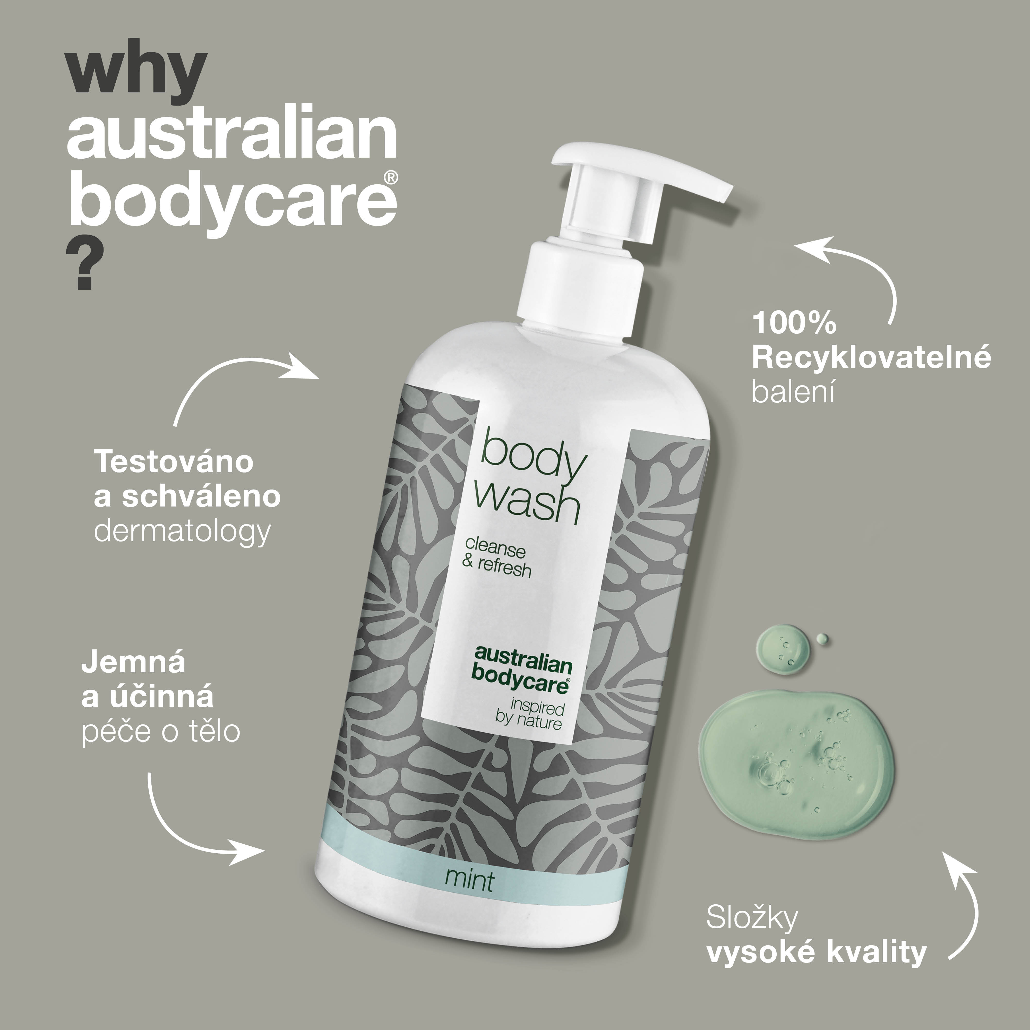 4 za cenu 3 Tea Tree tělové mycí prostředky 500 ml Mint - výhodná nabídka — Balení 4 tělových mycích prostředků (500 ml): Tea Tree Oil Mint