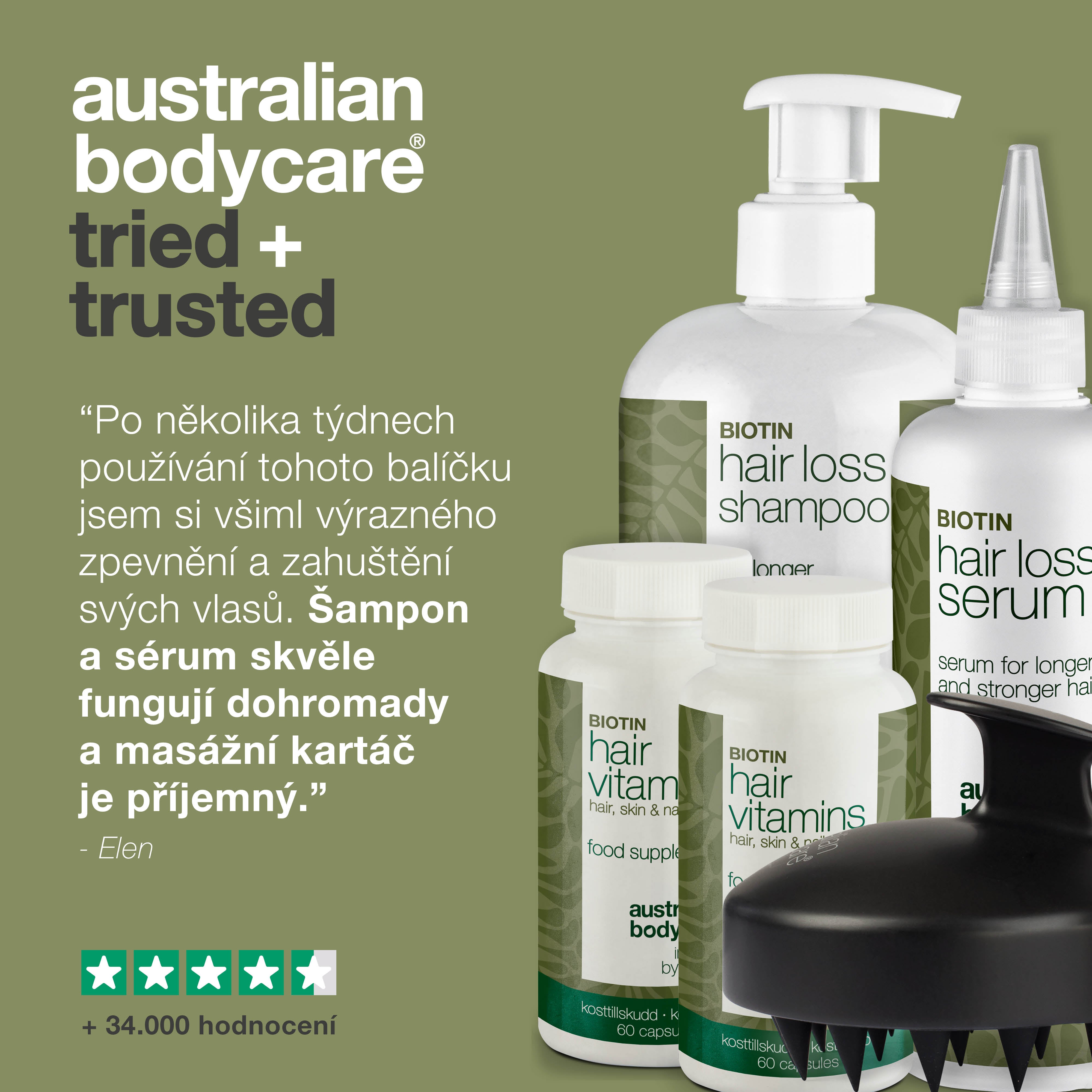 Kompletní balíček proti vypadávání vlasů s produkty XL — 5 produktů pro každodenní péči při vypadávání vlasů, jemných a řídkých vlasech