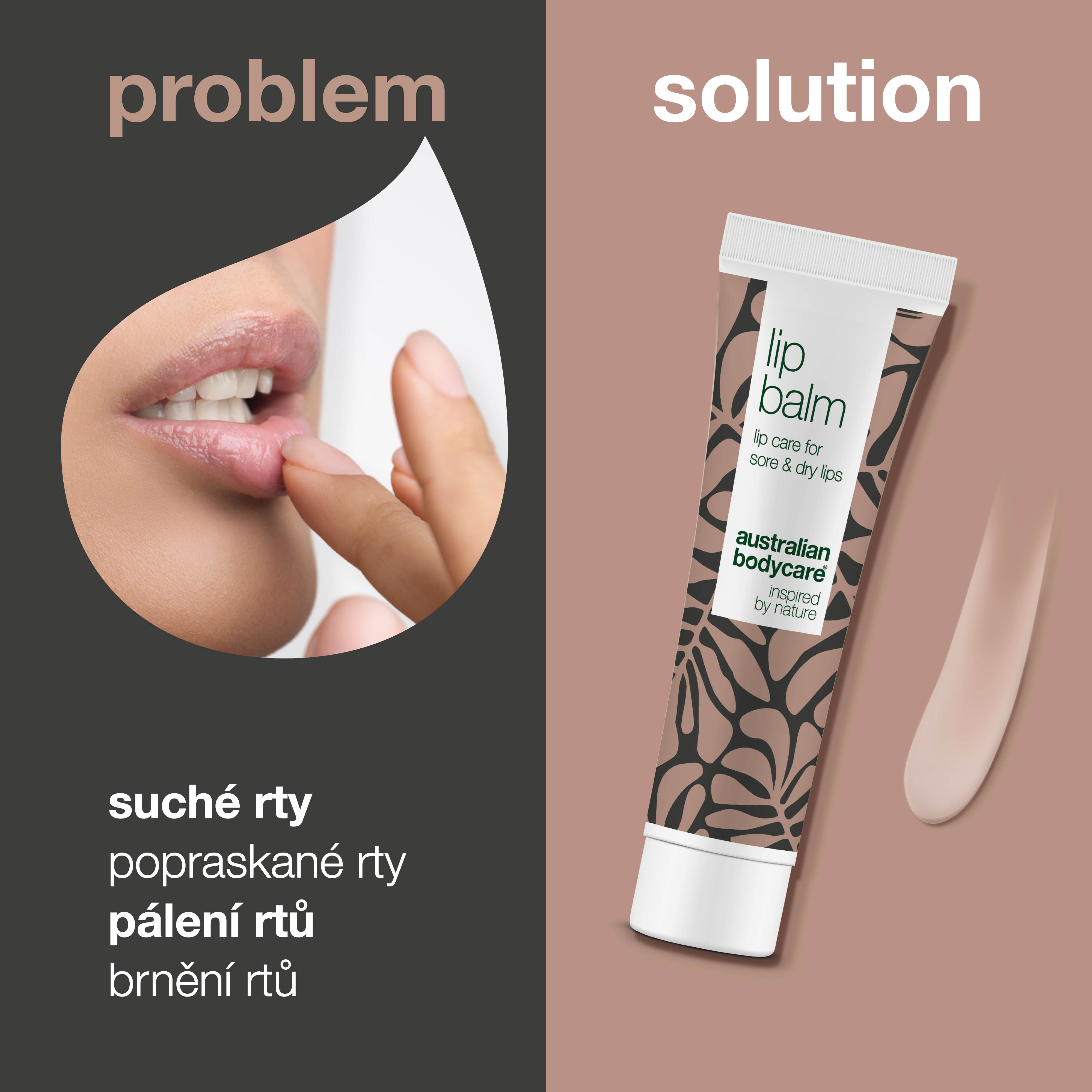 Balsam do ust do suchych i spierzchniętych ust — Balsam do ust z olejkiem z drzewa herbacianego do suchych ust i leczenia opryszczki