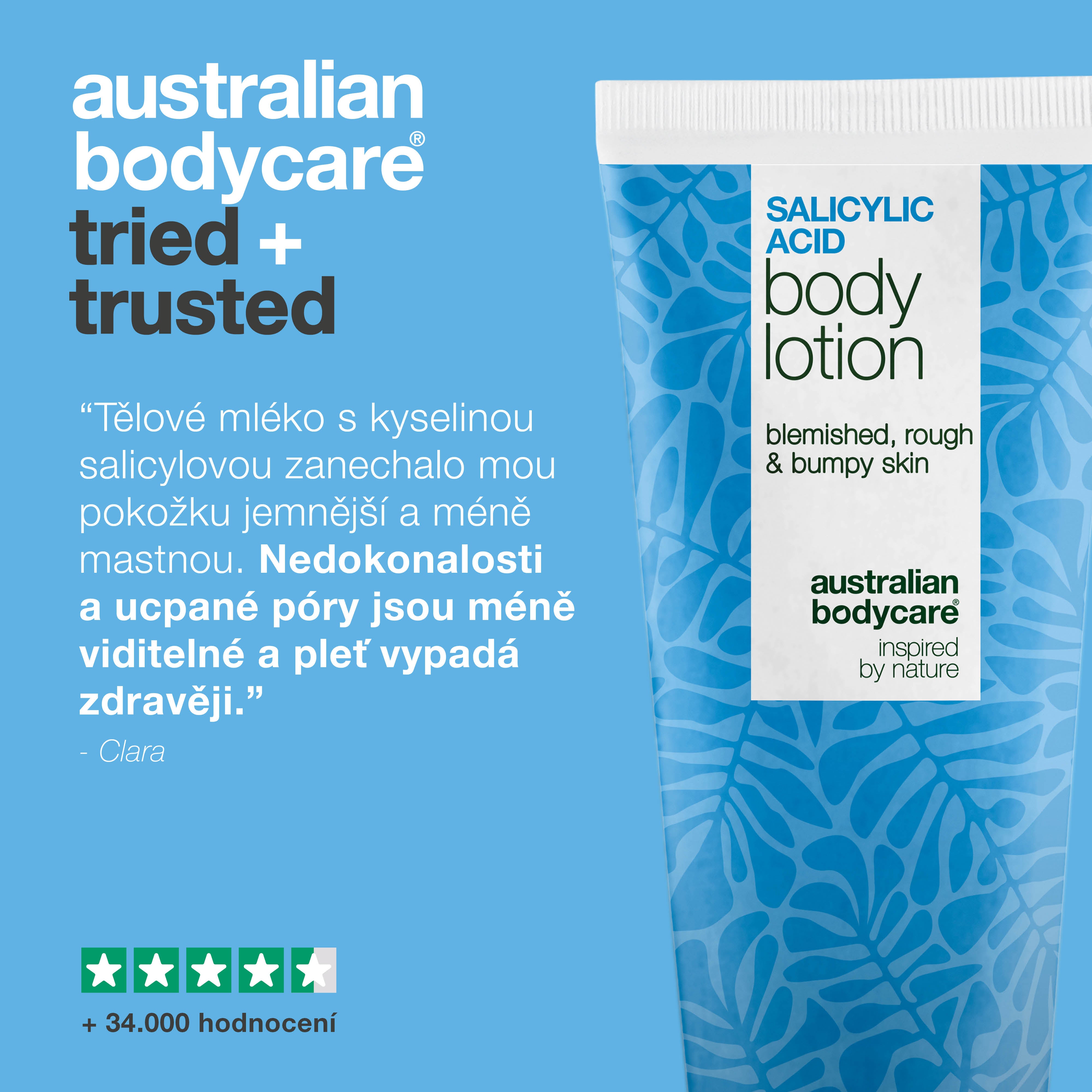 Tělové mléko s kyselina salicylová – suchá a hrubá pokožka — Tělové mléko s kyselina salicylová jemně exfoliuje, hydratuje a pomáhá vyhladit suchou a hrubou pokožku. Ideální pro každodenní péči.