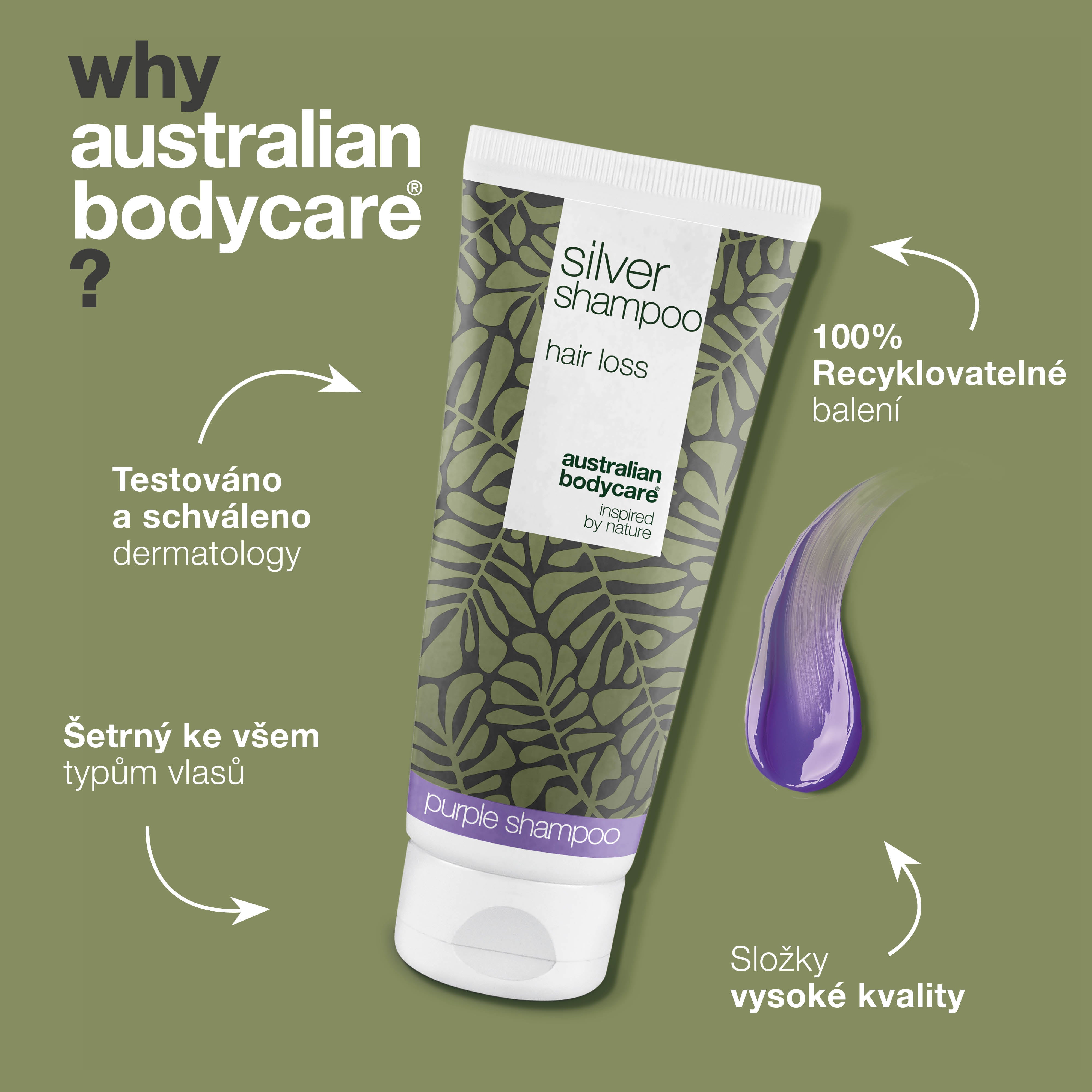 Srebrny szampon – wspomaga wzrost i ożywia kolor – Neutralizuje żółte odcienie za pomocą srebrnego szamponu. Odżywia włosy i wspiera żywy blond lub szary kolor.