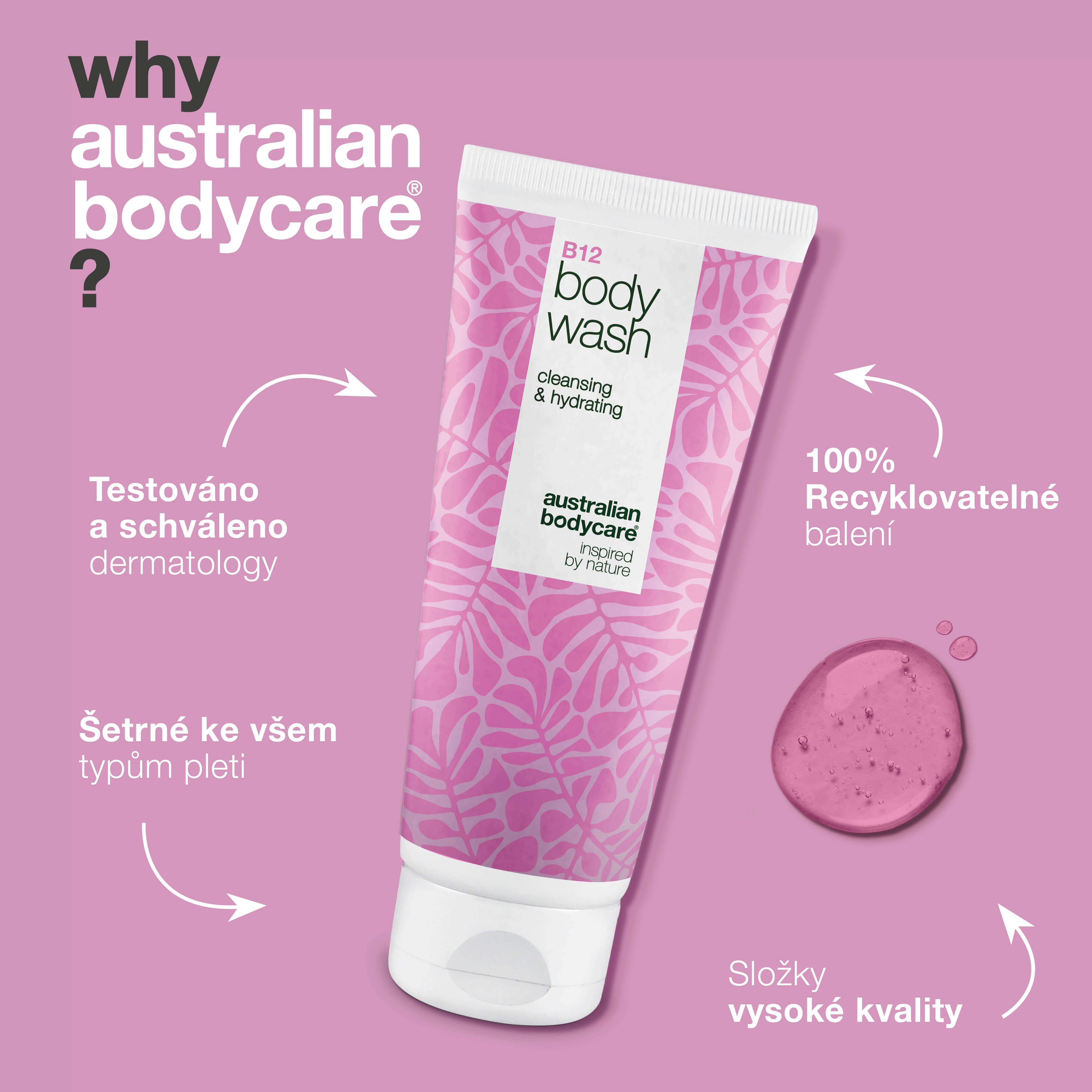 Body Wash s B12 – Hydratace a péče pro každý den — B12 Body Wash – každodenní péče pro čištění a hloubkovou hydrataci.