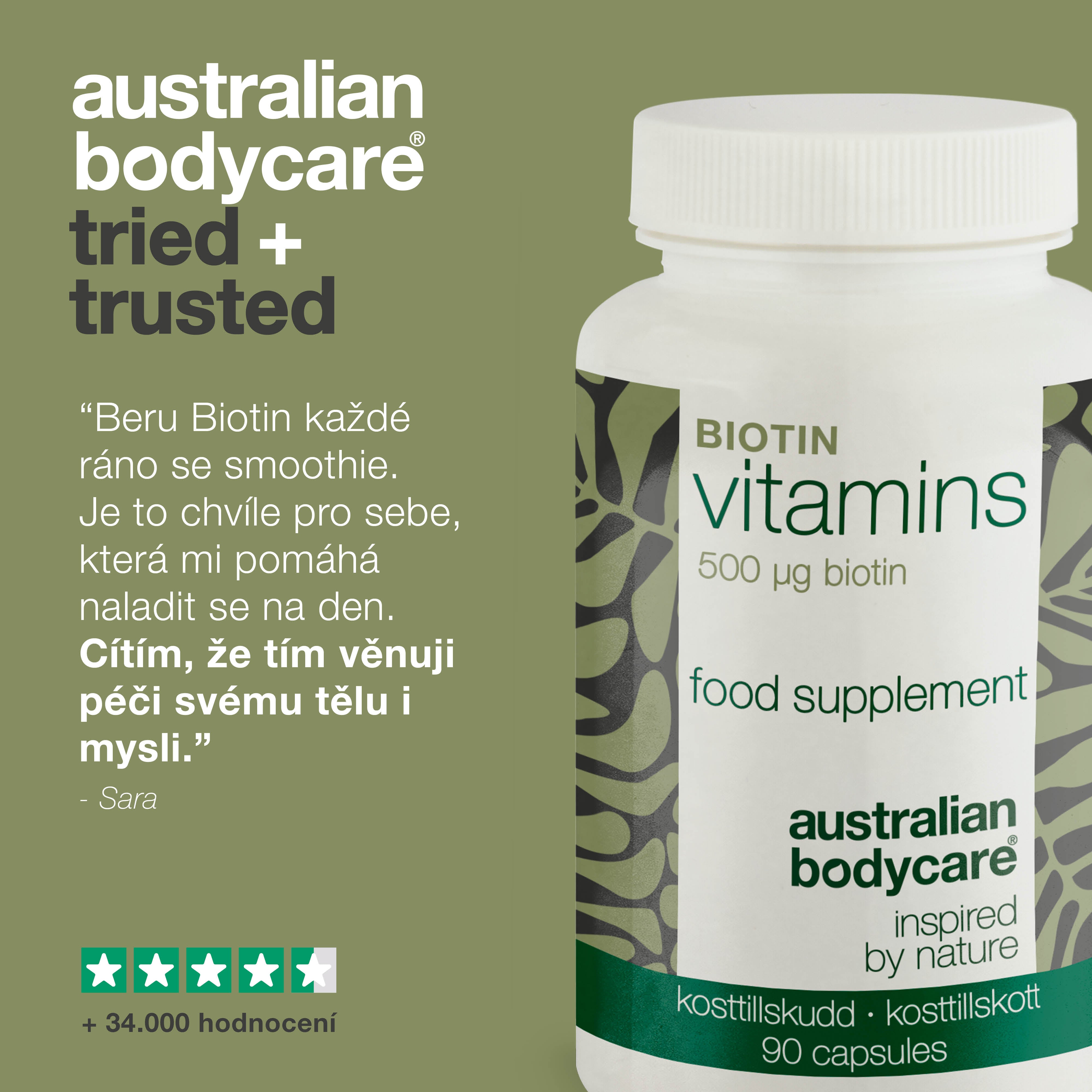 Doplněk stravy Biotin 500 µg – vitamín B7 – 90 ks — Doplněk s biotinem 500 µg – podporuje vlasy, pokožku a sliznice. Klíčové složky: biotin, Medicago sativa a celulóza.