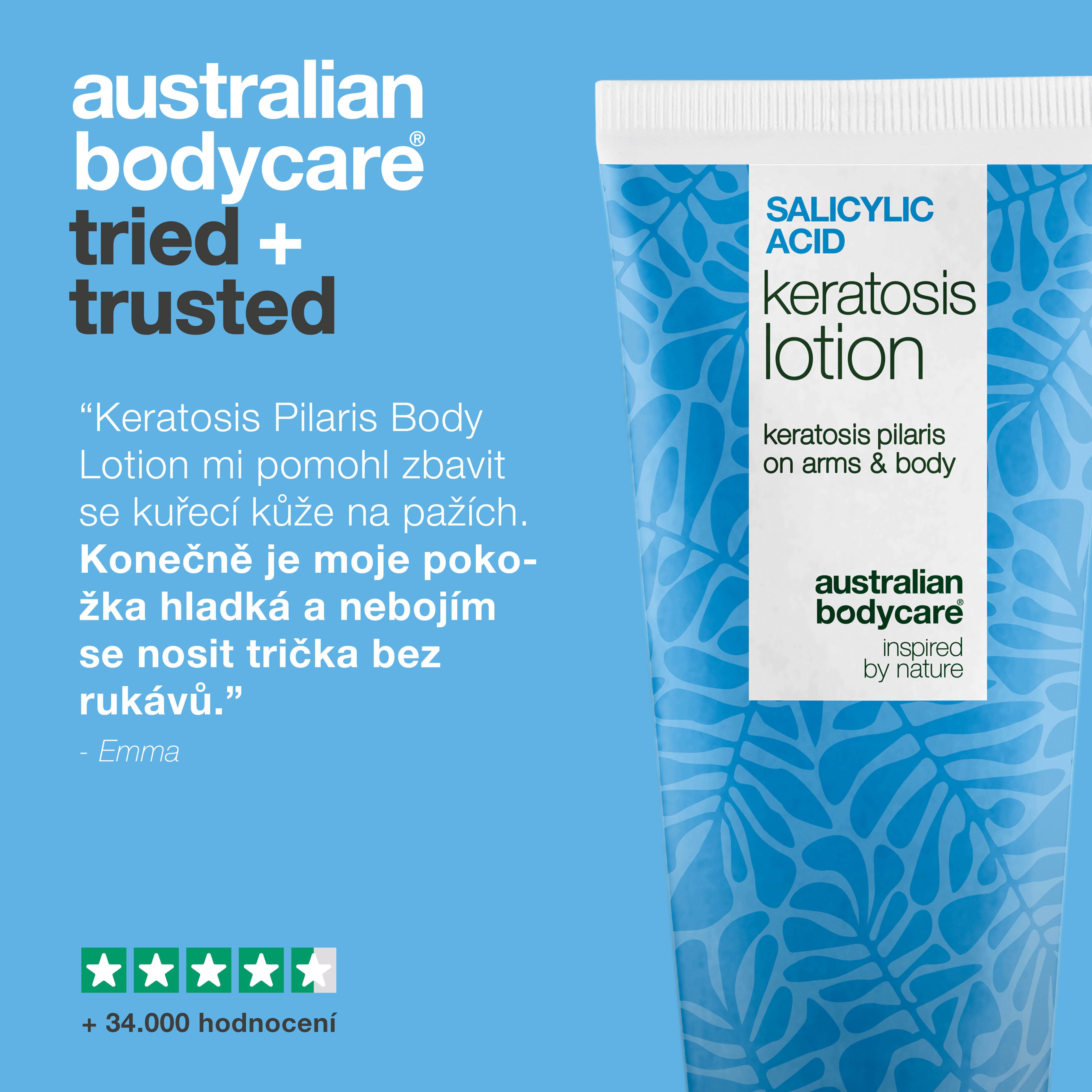 Tělové mléko na keratosis pilaris a hrubou pokožku — Tělové mléko na keratosis pilaris. Zjemňuje pokožku díky kyselina salicylová, niacinamidu a zinku.