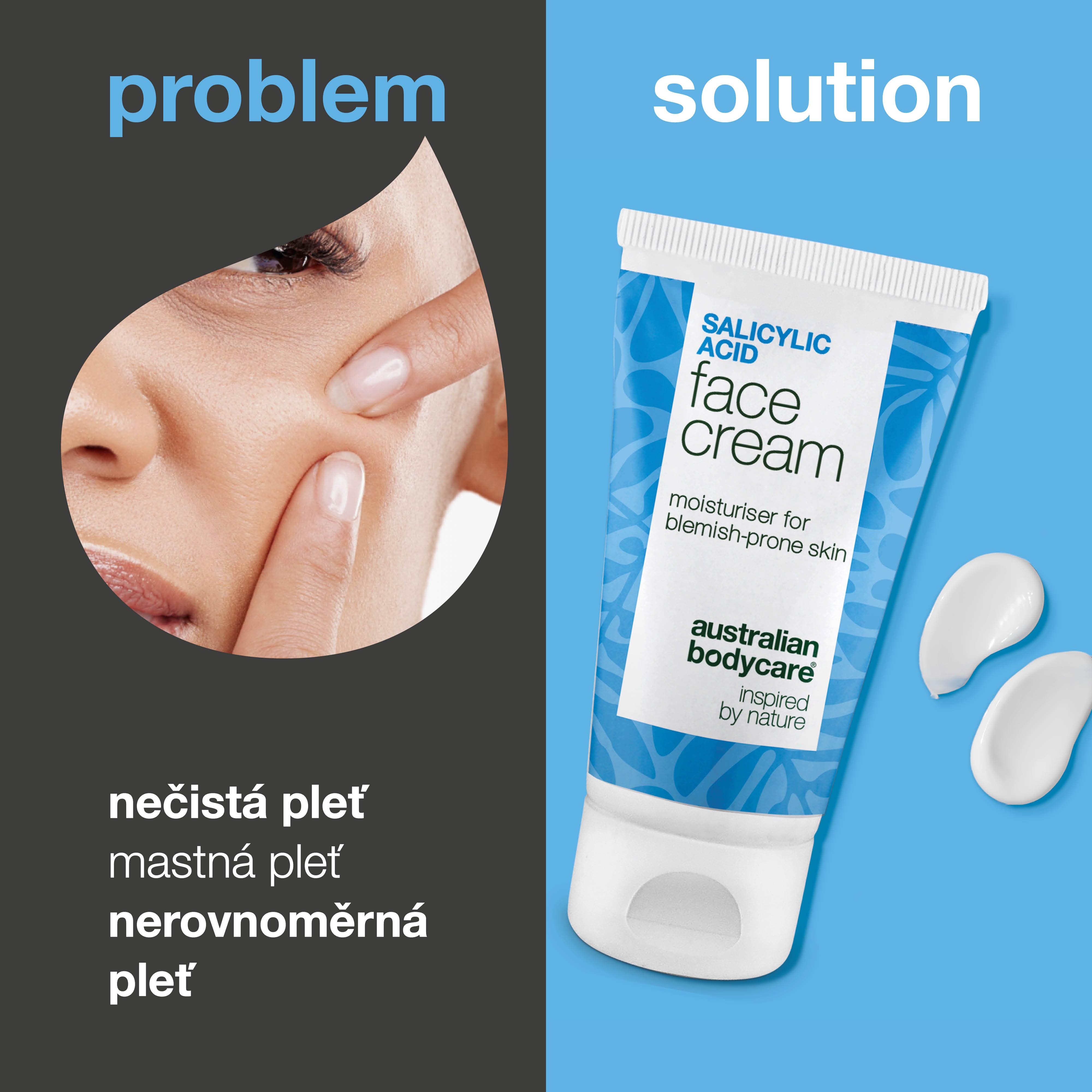 Pleťový krém s kyselinou salicylovou – redukuje pupínky a černé tečky, čistí póry a omezuje mastnotu