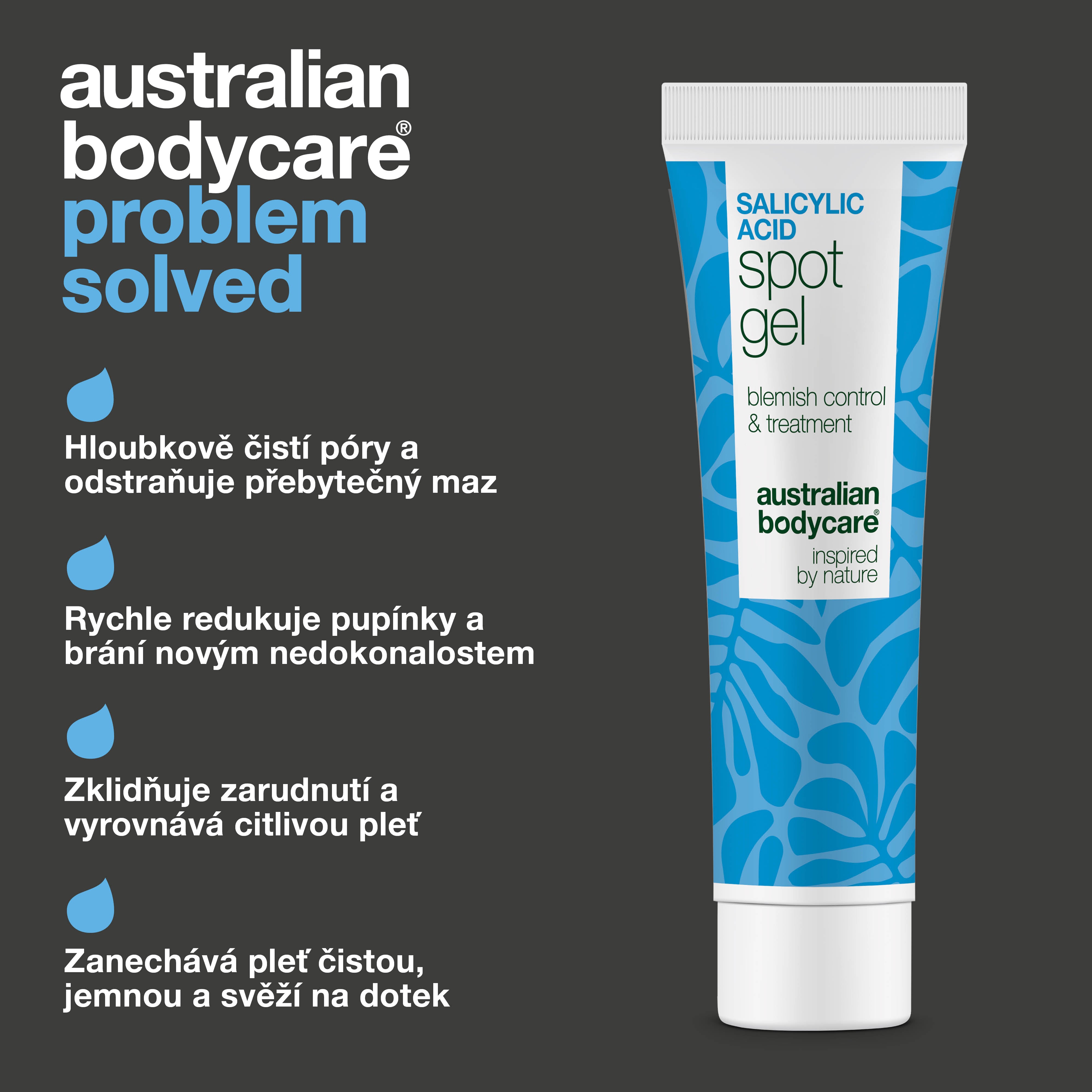 Spot gel s kyselinou salicylovou na pupínky, černé tečky a zarudnutí – čistí póry a zklidňuje pleť