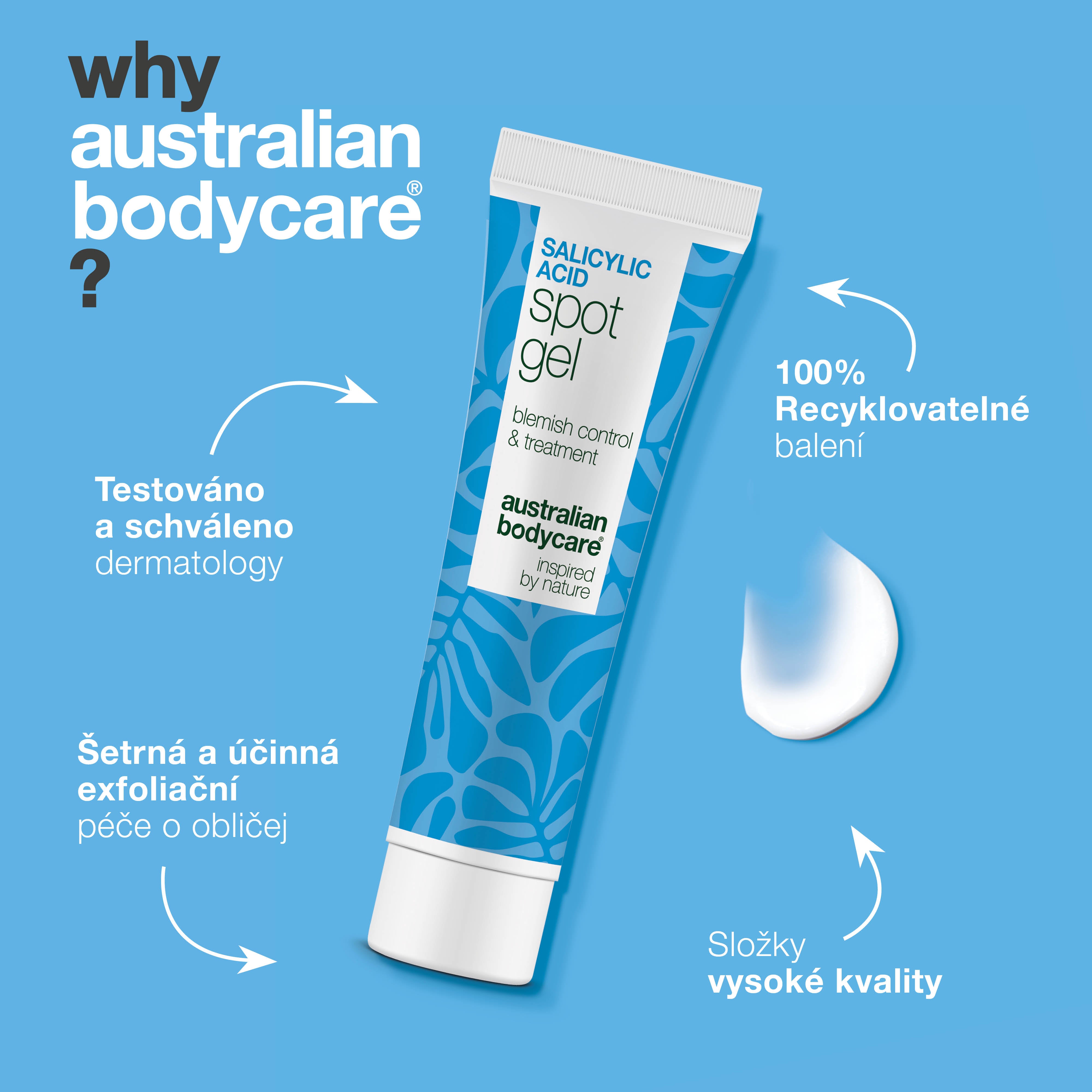 Spot gel s kyselinou salicylovou na pupínky, černé tečky a zarudnutí – čistí póry a zklidňuje pleť