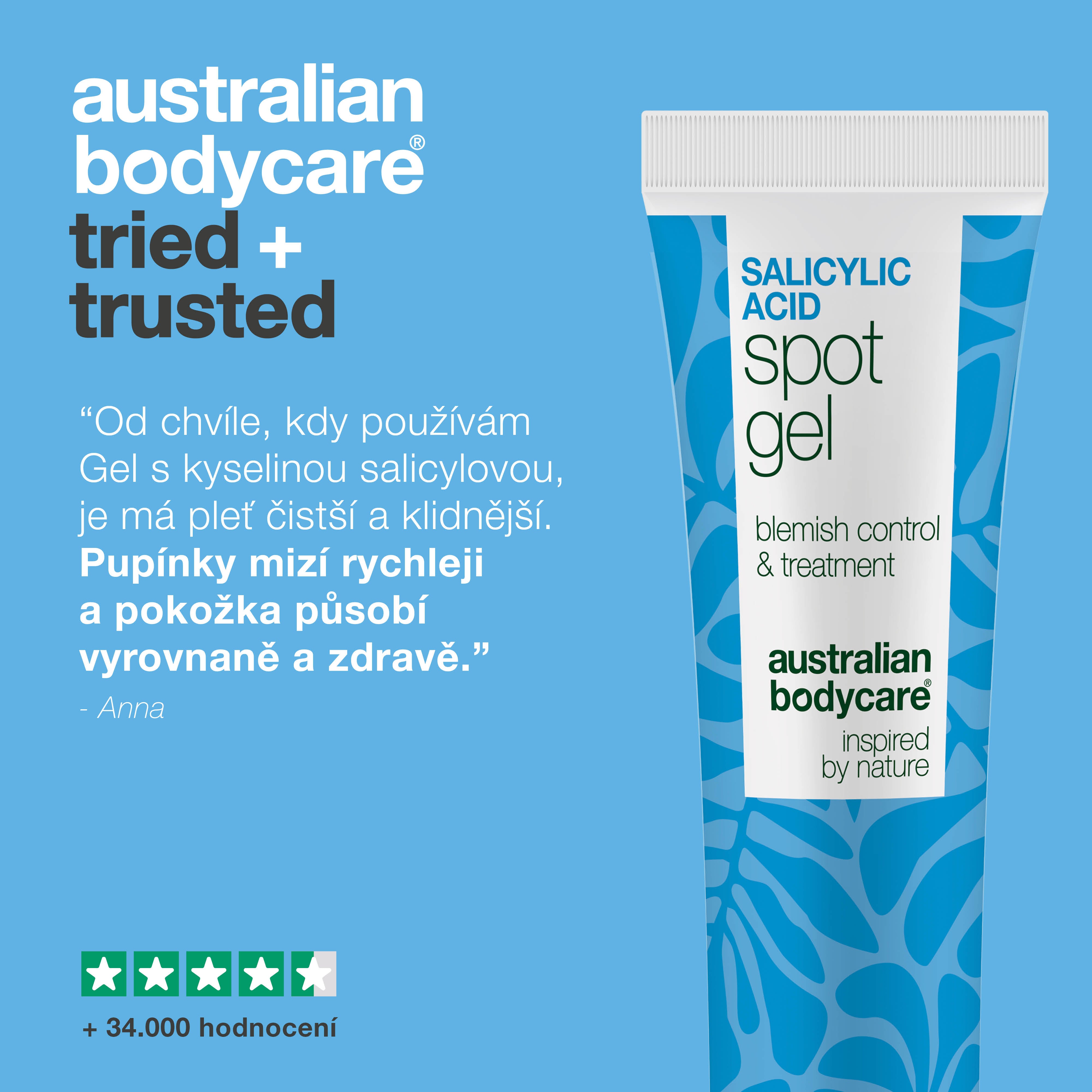 Spot gel s kyselinou salicylovou na pupínky, černé tečky a zarudnutí – čistí póry a zklidňuje pleť