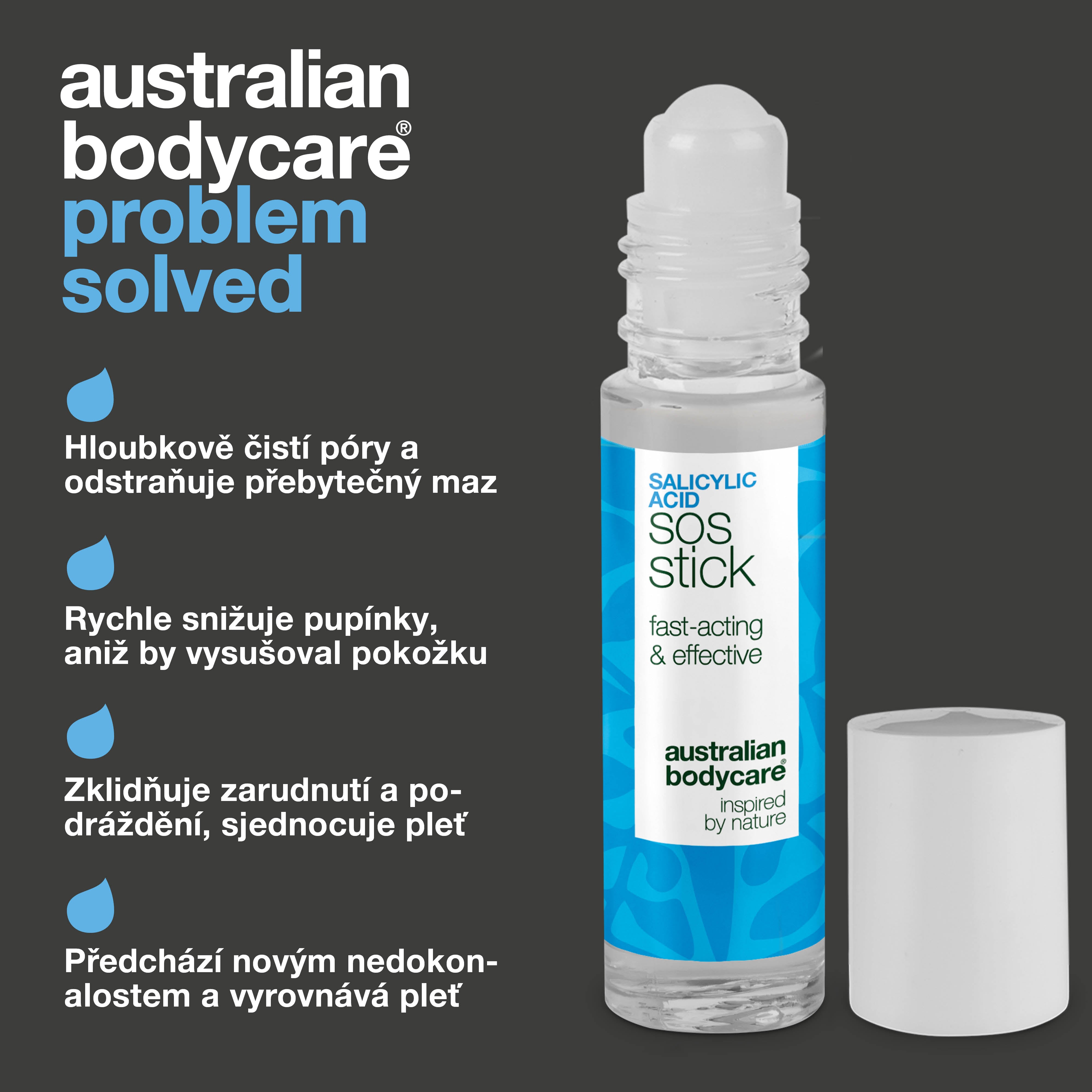 SOS tyčinka s kyselinou salicylovou – zklidňuje zarudnutí, čistí póry a redukuje pupínky
