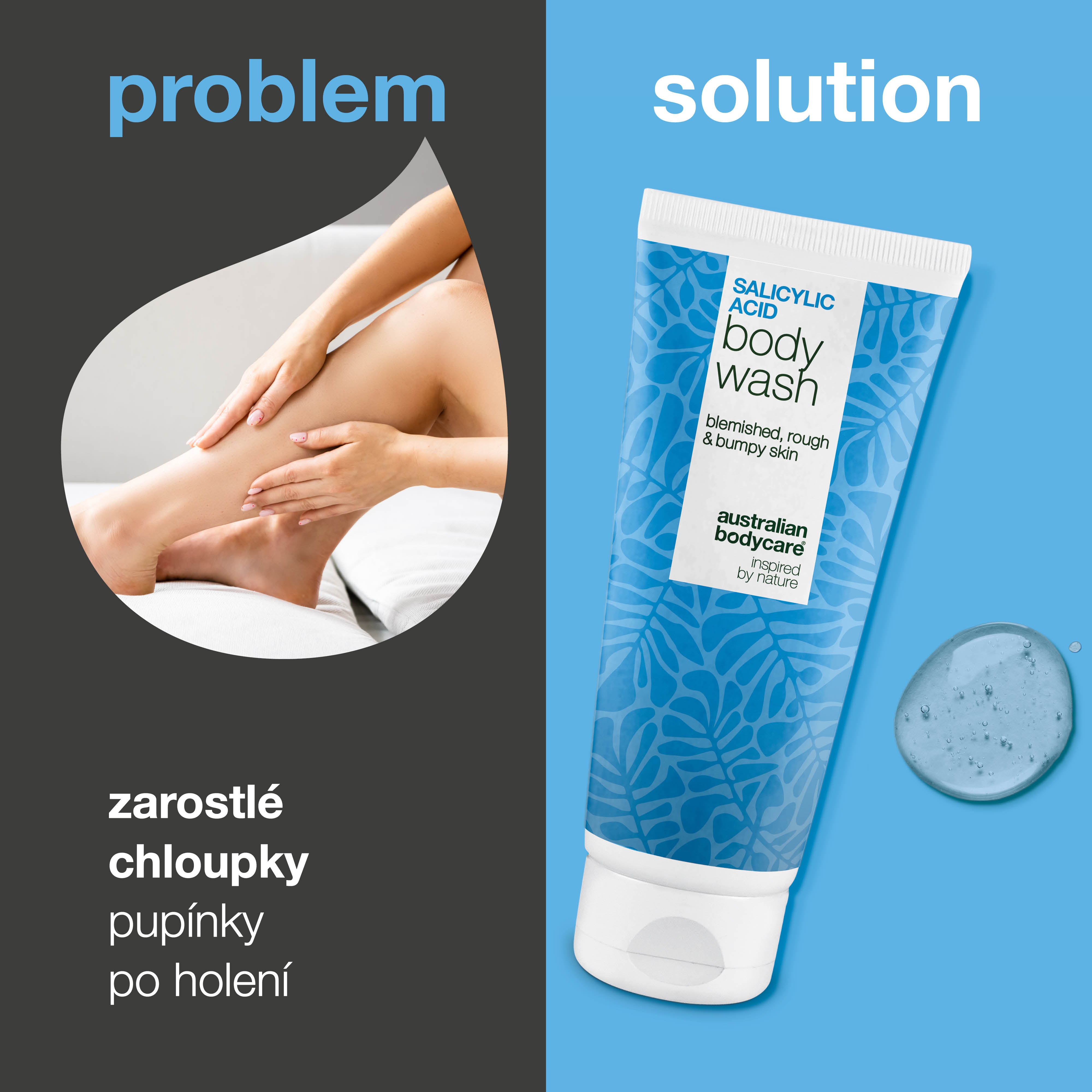 Čisticí gel s kyselinou salicylovou – proti zarůstajícím chloupkům a podráždění po holení