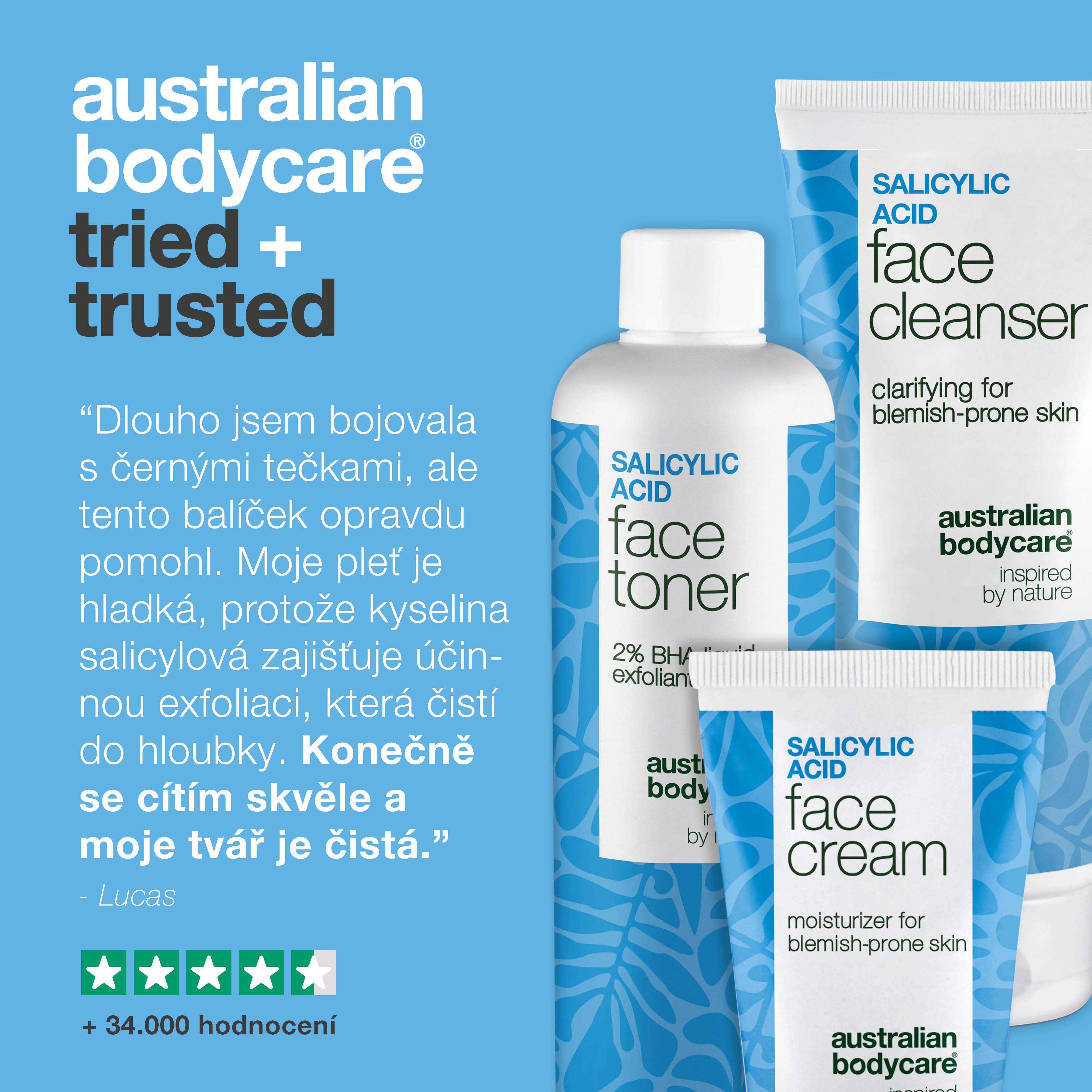 Sada proti černým tečkám a ucpaným pórům s kyselinou salicylovou – hloubkové čištění pro hladkou pleť