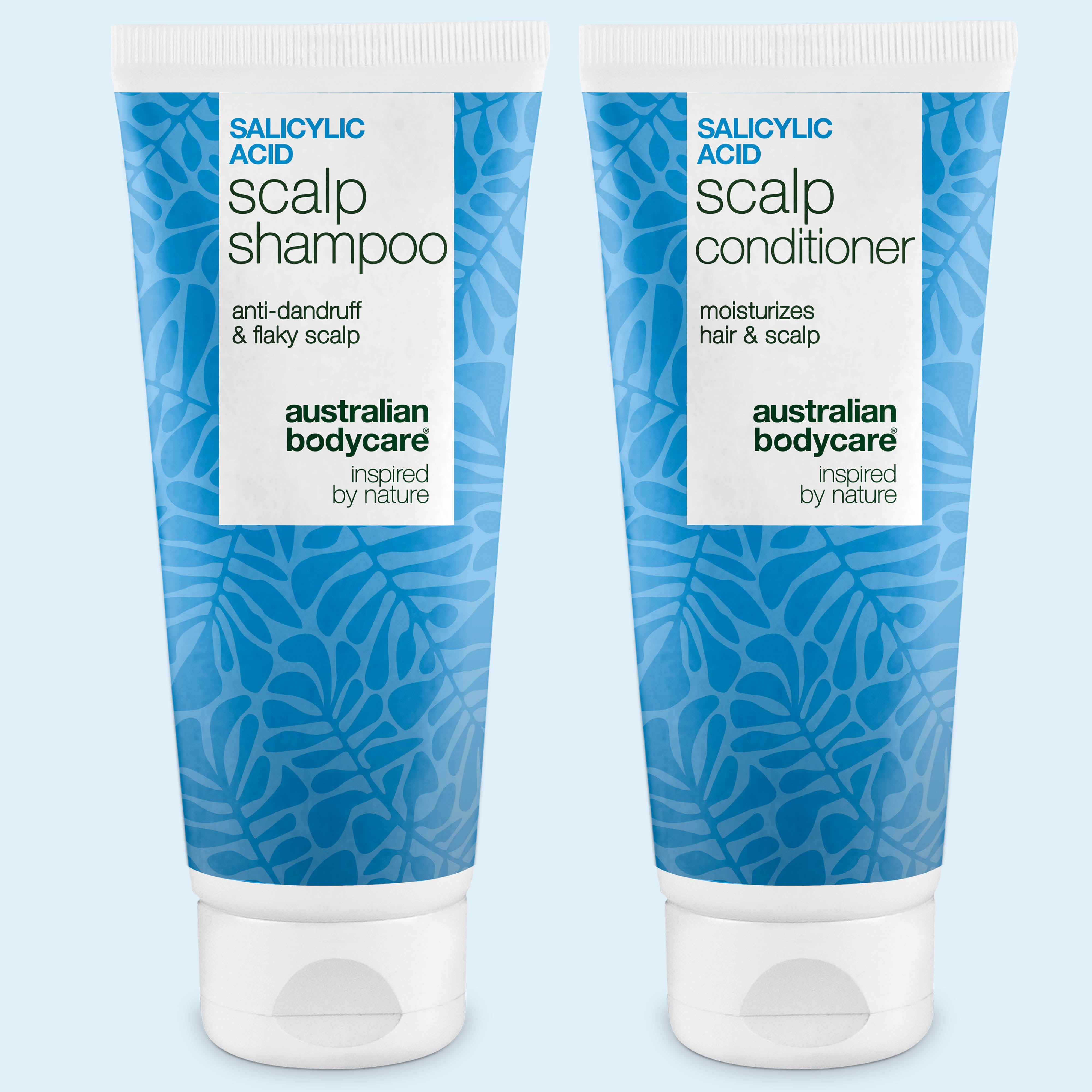 Sada na lupy a suchou pokožku hlavy: šampon a kondicionér s kyselinou salicylovou od Australian Bodycare
