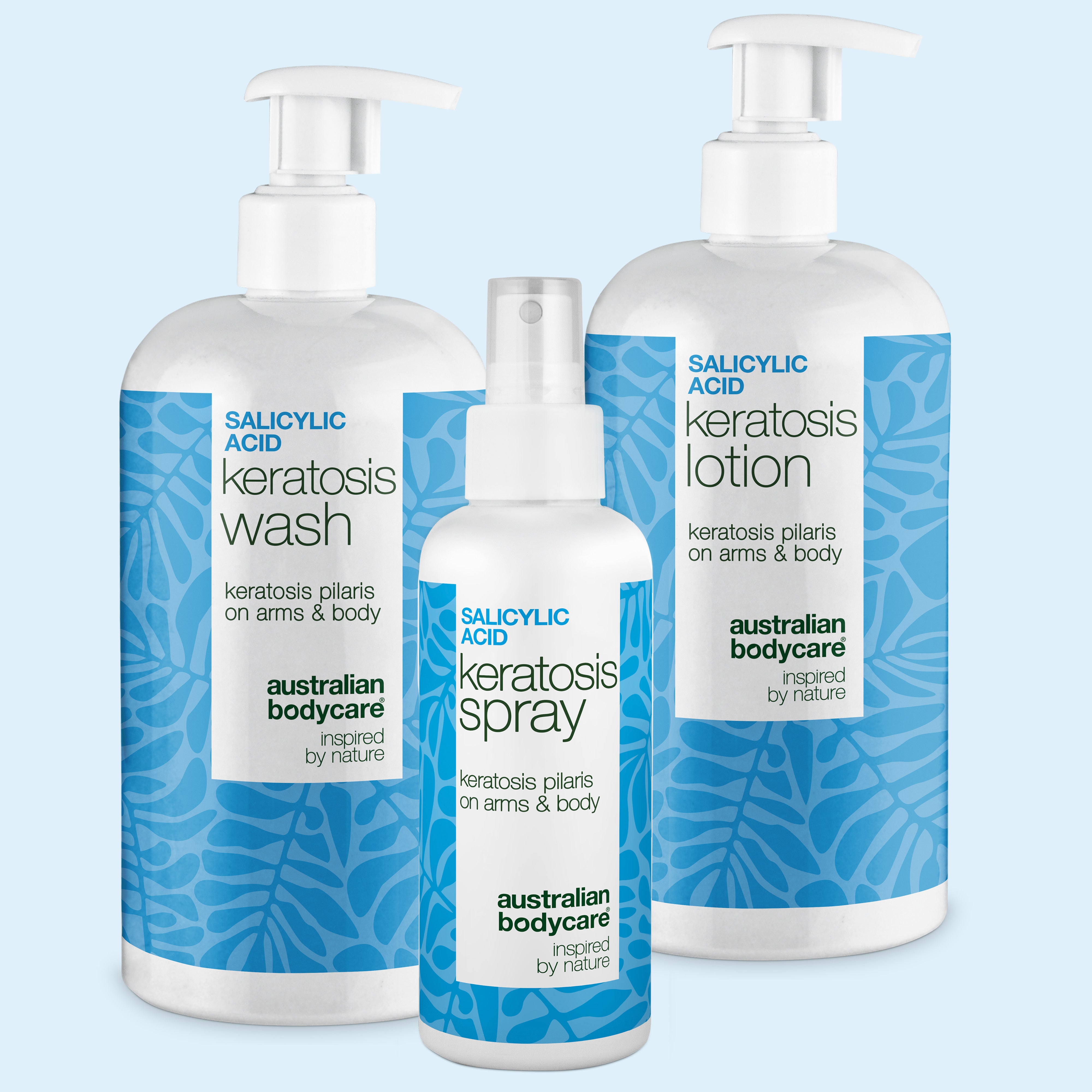 Léčebná sada Keratosis Pilaris – sprchový gel, tělové mléko a sprej od Australian Bodycare