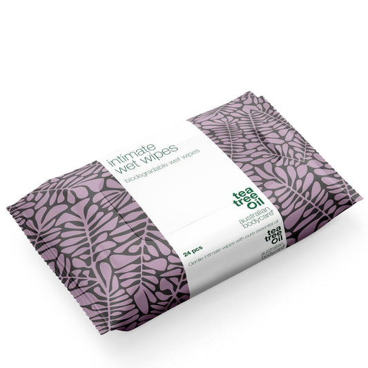 Intimní vlhčené ubrousky s Tea Tree olejem (24 ks) - pro každodenní intimní péči proti nežádoucímu zápachu, svědění a suchosti