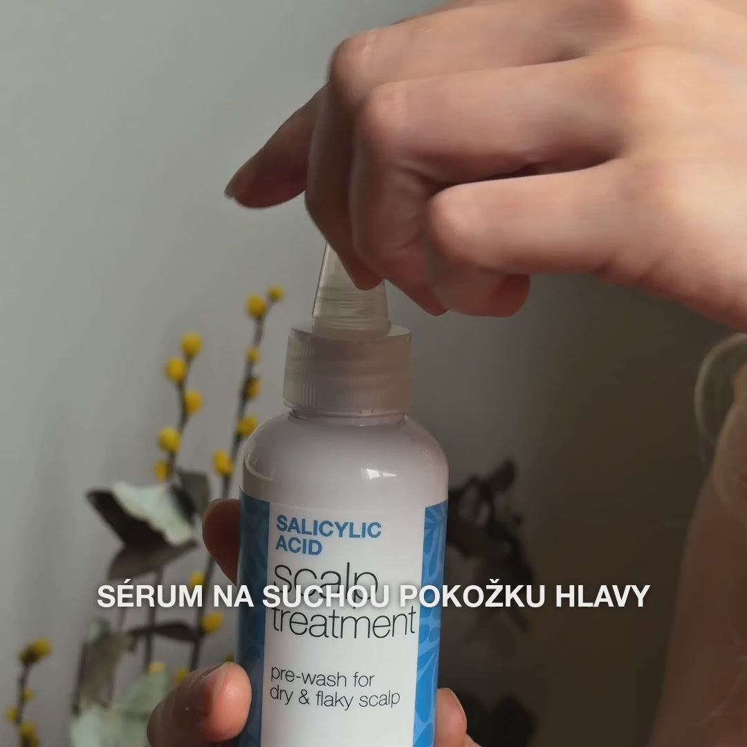 Kúra s kyselinou salicylovou proti lupům a svědění — Kúra s kyselinou salicylovou mírní svědění, lupy a mastnotu. Použijte před mytím pro hloubkovou exfoliaci s kyselinou salicylovou.