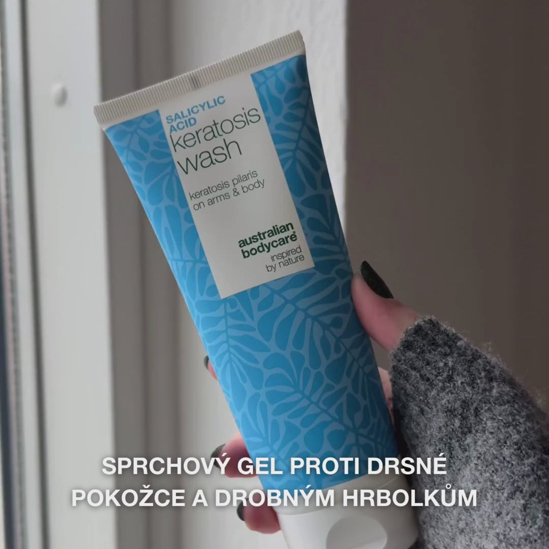 Keratosis Pilaris Sprchový gel na keratózu pilaris, ucpané póry a zarudnutí. S kyselinou salicylovou, niacinamidem, zinkem PCA a vitamínem E pro viditelné výsledky.