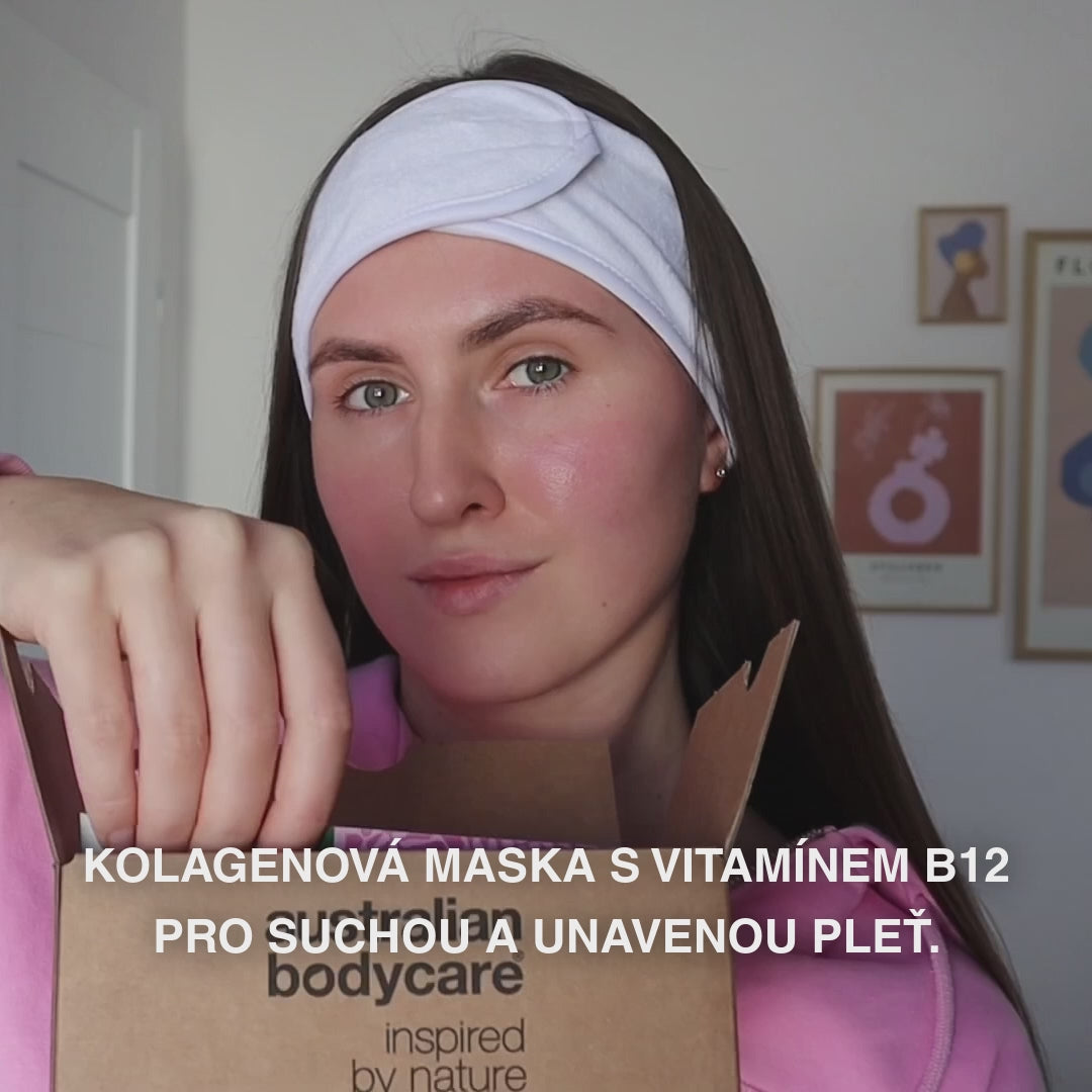 Maska s B12 a kolagenem na suchou a unavenou pleť — Maska s B12 a kolagenem na suchou pleť. Hydratuje a vyhlazuje díky B12, niacinamidu, peptidům, kolagenu a kyselině hyaluronové.