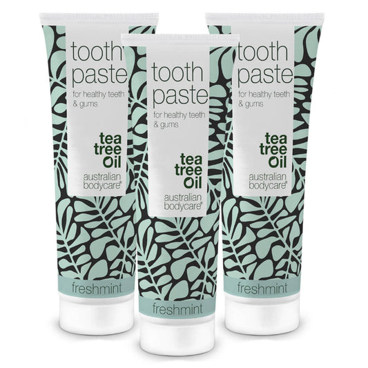 3 ks zubní pasty Tea Tree Oil Freshmint - Pro každodenní péči o parodontální onemocnění, plísně a zánět dásní