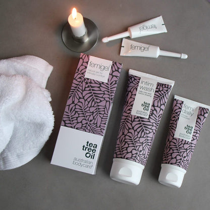Sada 3 produktů pro péči při zánětu močového měchýře - Intimní produkty pro snížení suchosti, štípání a podráždění